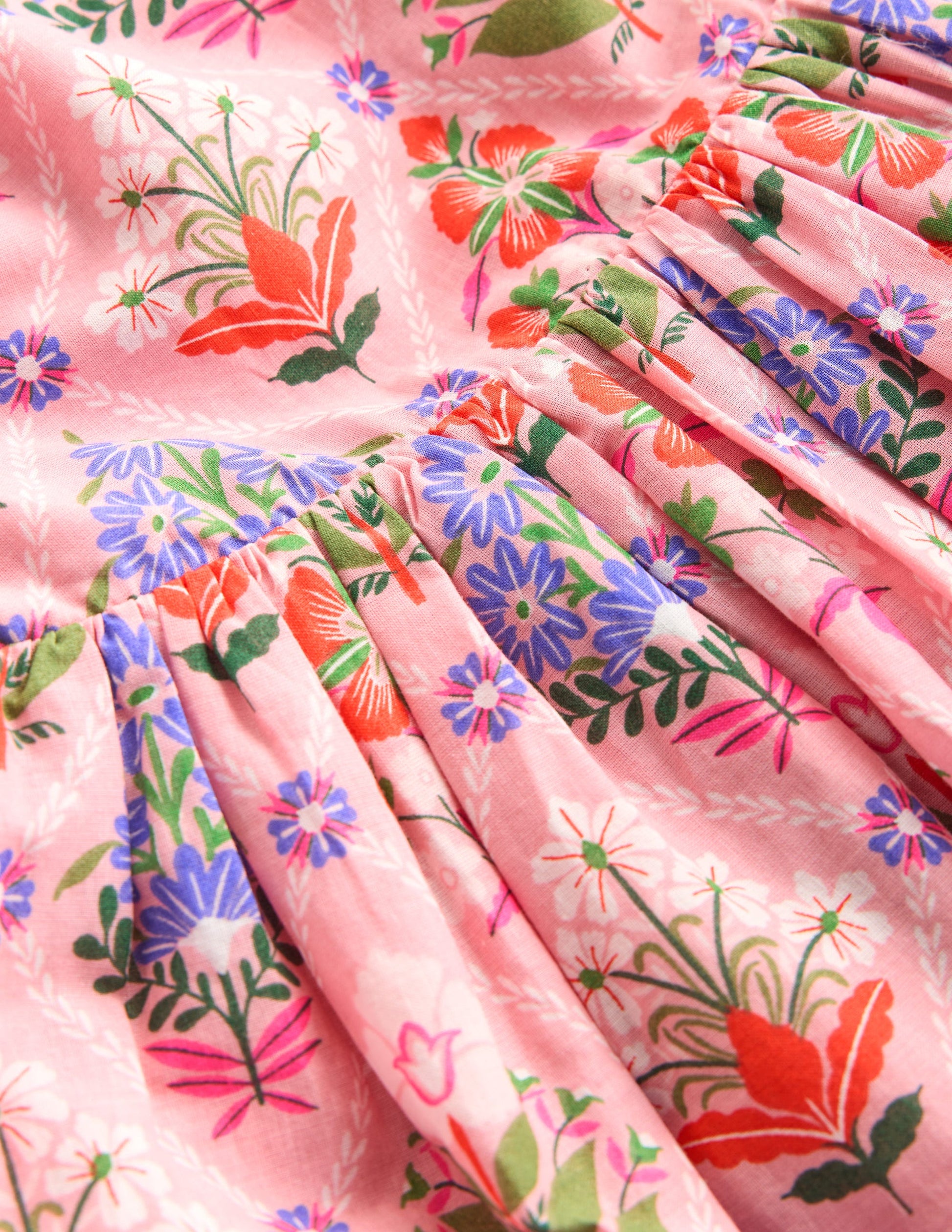 Harper Kleid mit gekreuzten Rückenträgern-Bunt Diamant Blumenmuster-3