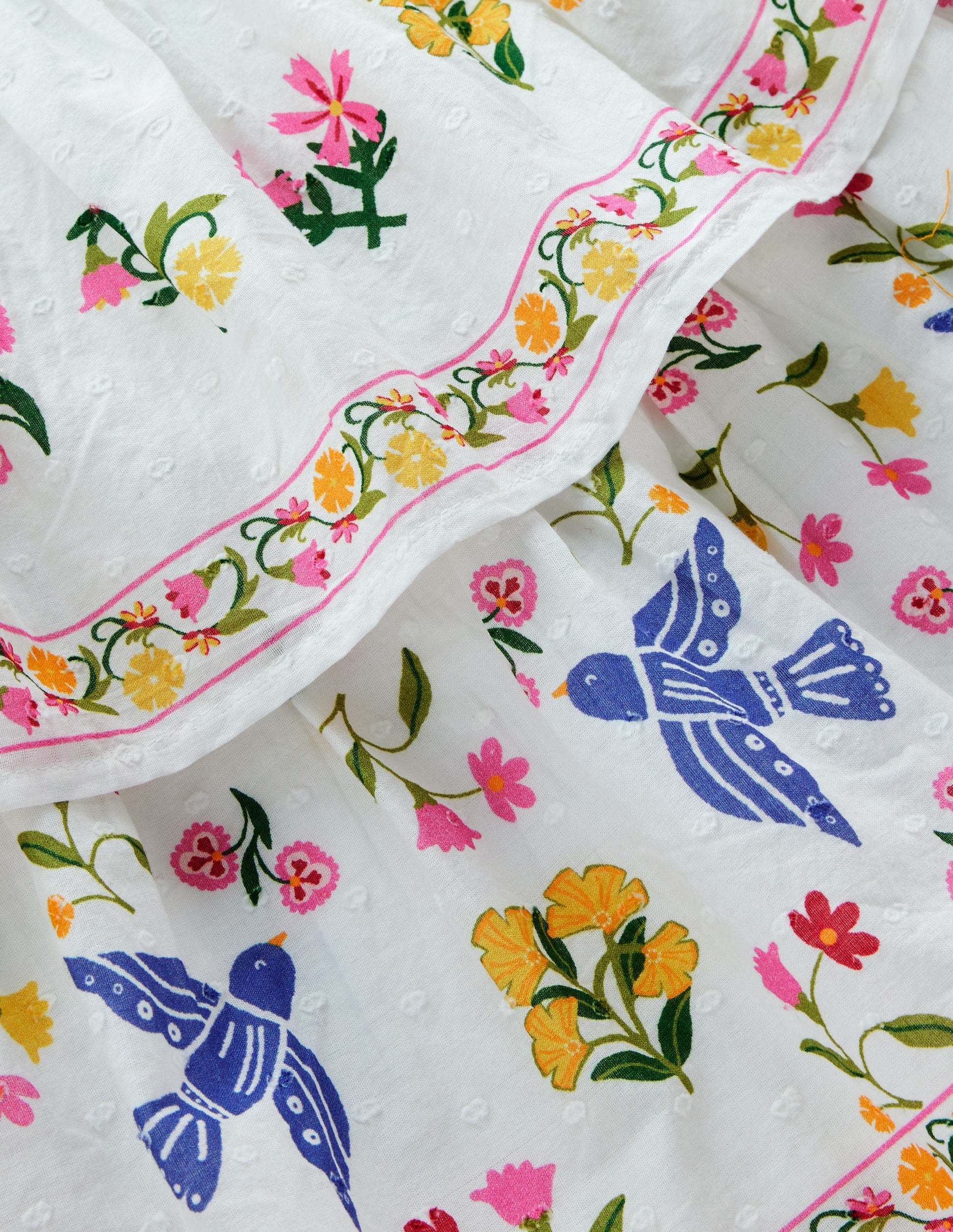 Gewebtes Stufenkleid mit Rüschen-Sanftes Naturweiß Dschungel-4