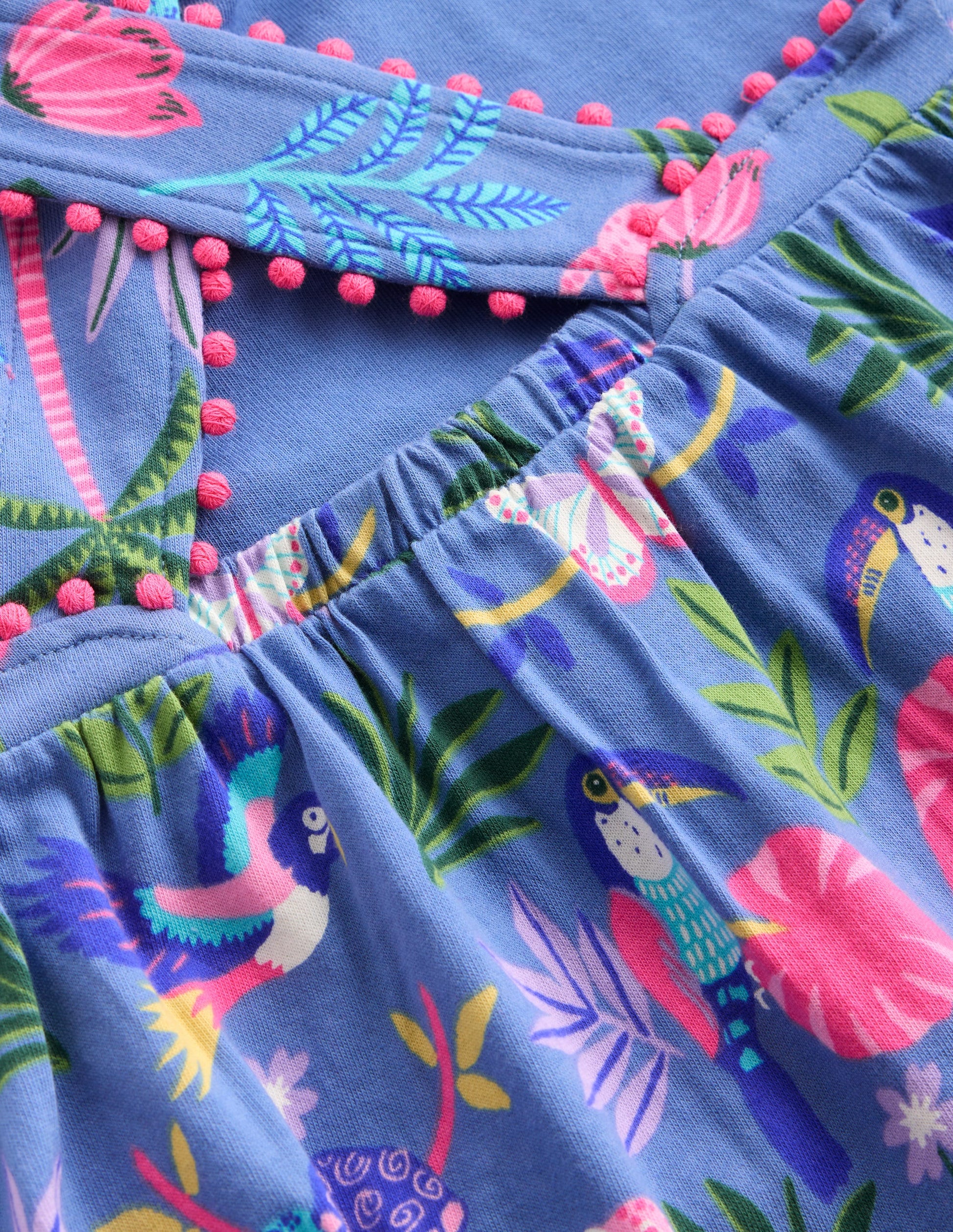 Jersey-Kleid mit gekreuzten Rückenträgern-Ruhiger Hafen Tiere Palmen-6