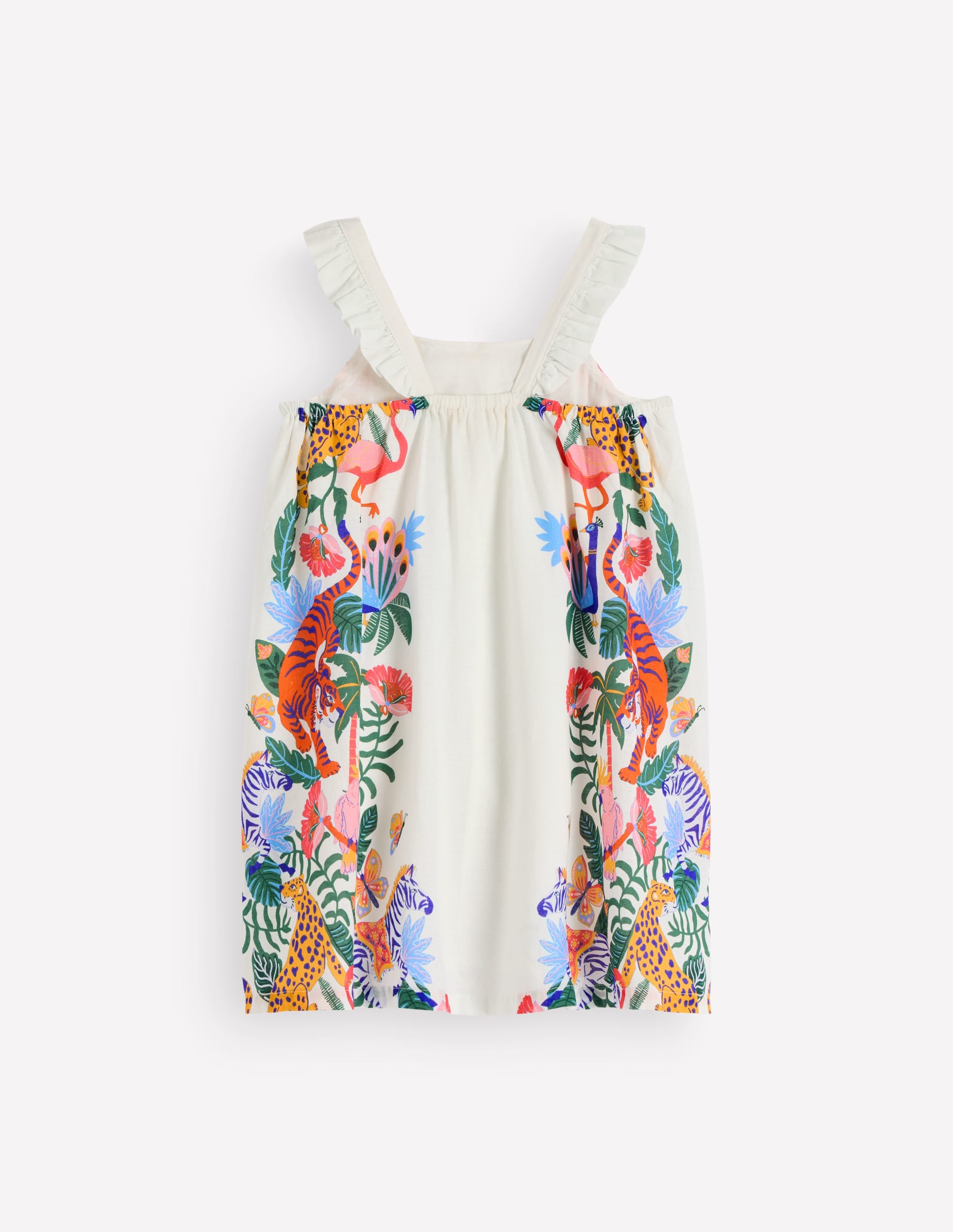 Sommerkleid mit Rüschenträgern-Sanftes Naturweiß Dschungel - Image 2