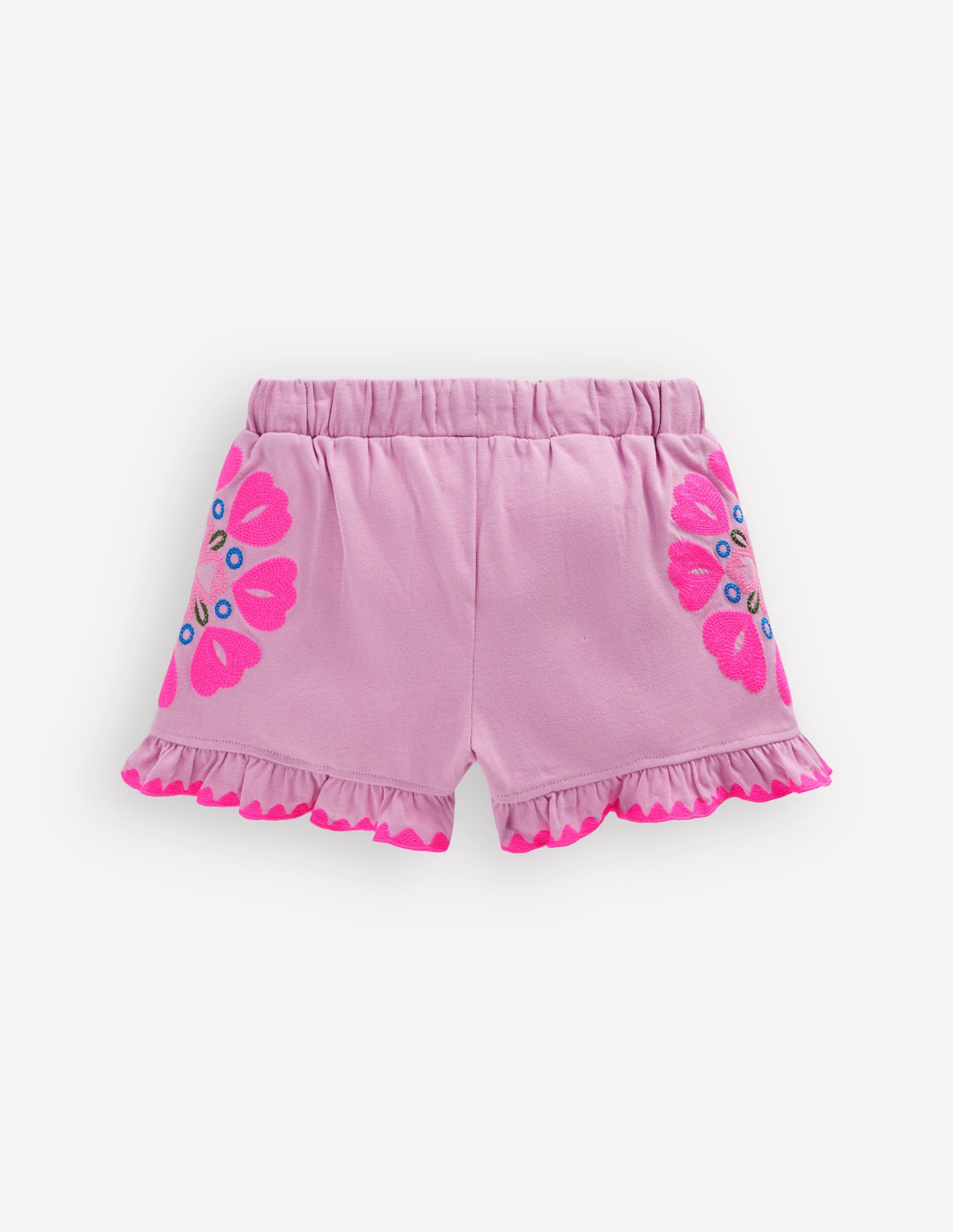 Jersey-Shorts mit Stickerei-Kräftiges Rosa Stickerei-2