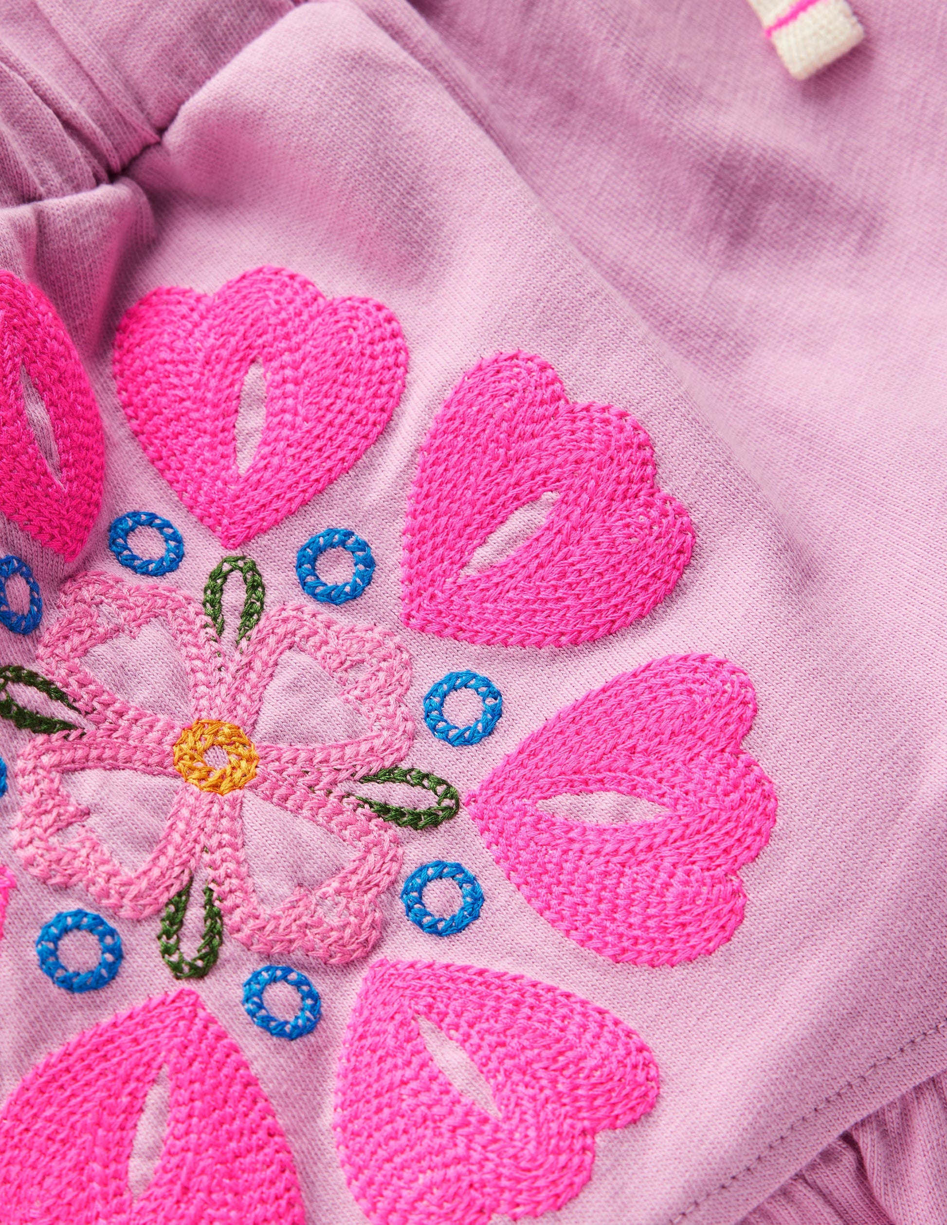 Jersey-Shorts mit Stickerei-Kräftiges Rosa Stickerei-3
