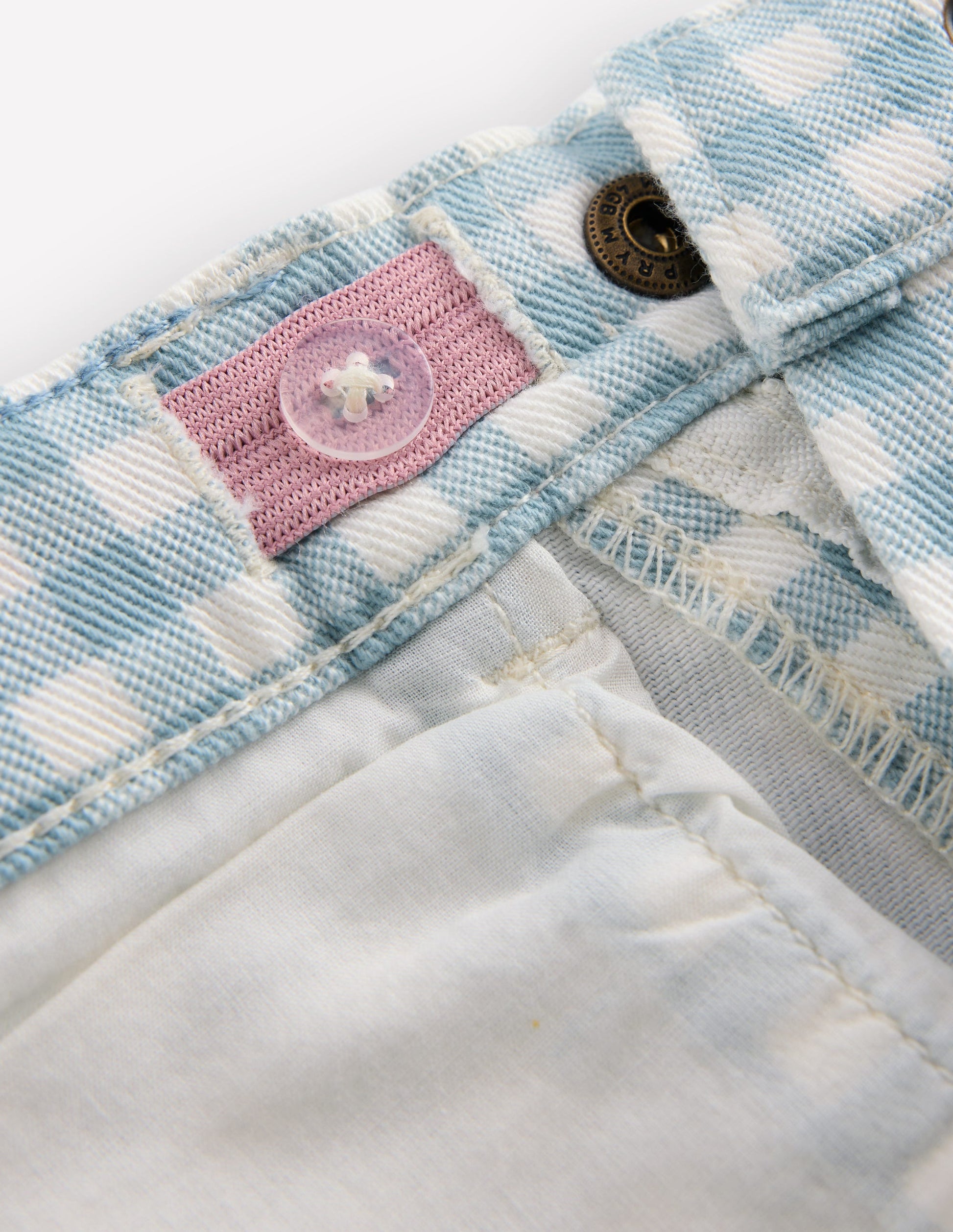 Caprihose-Blau Karo-7