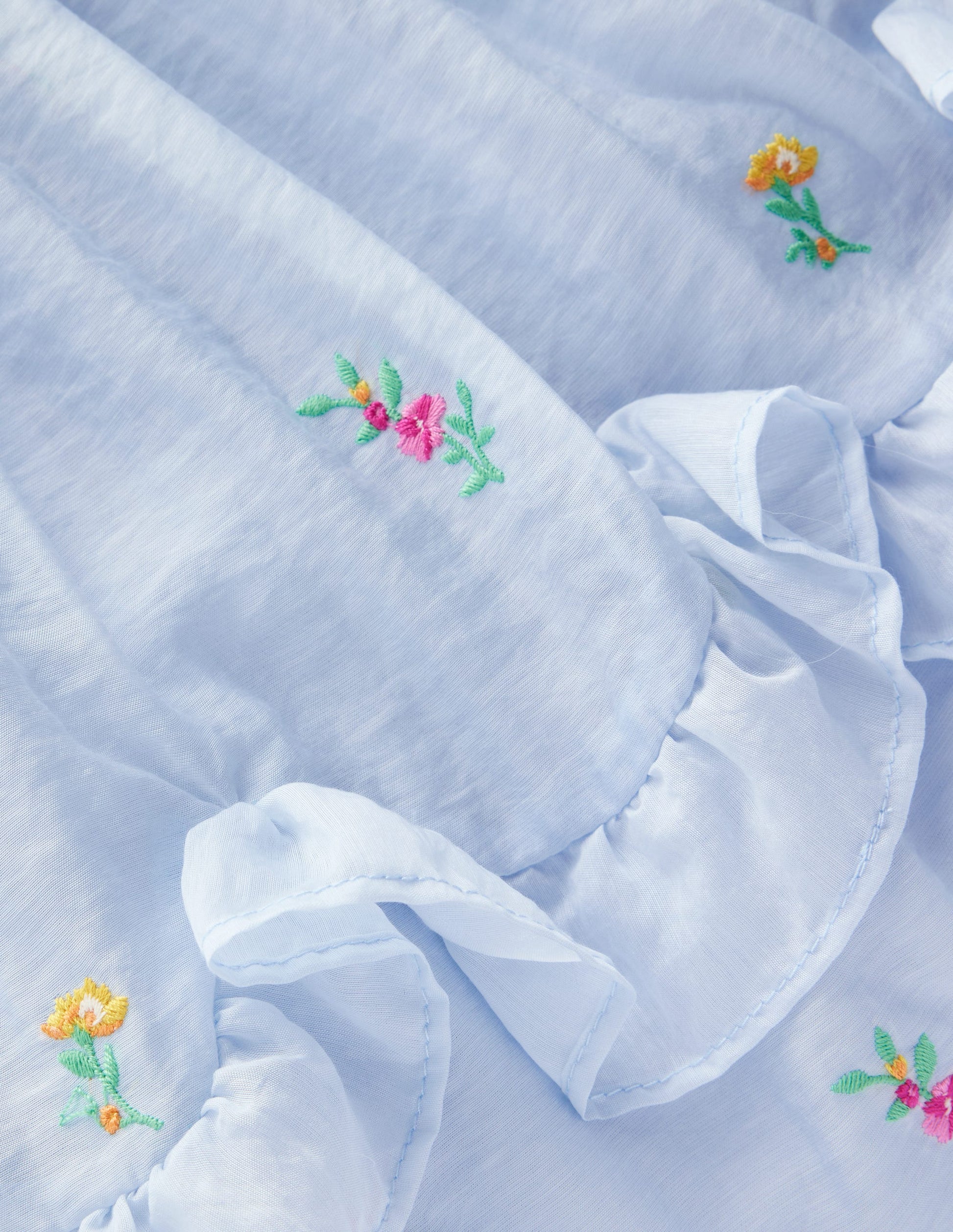 Gestuftes Kleid mit Rüschen für besondere Anlässe-Nebelblau-4