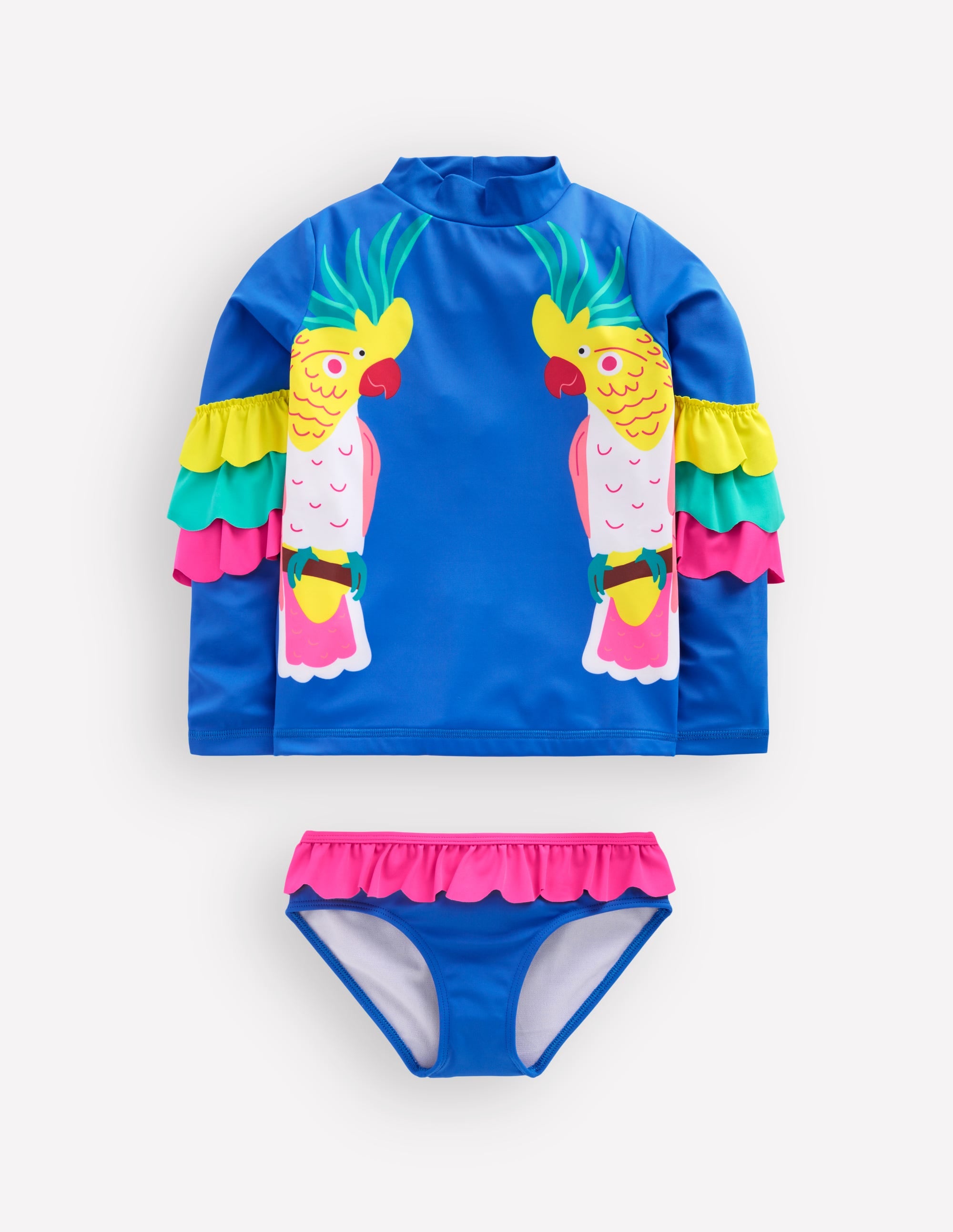 Ensemble avec haut de plage à appliqué-Perroquet bleu azur - Image 2