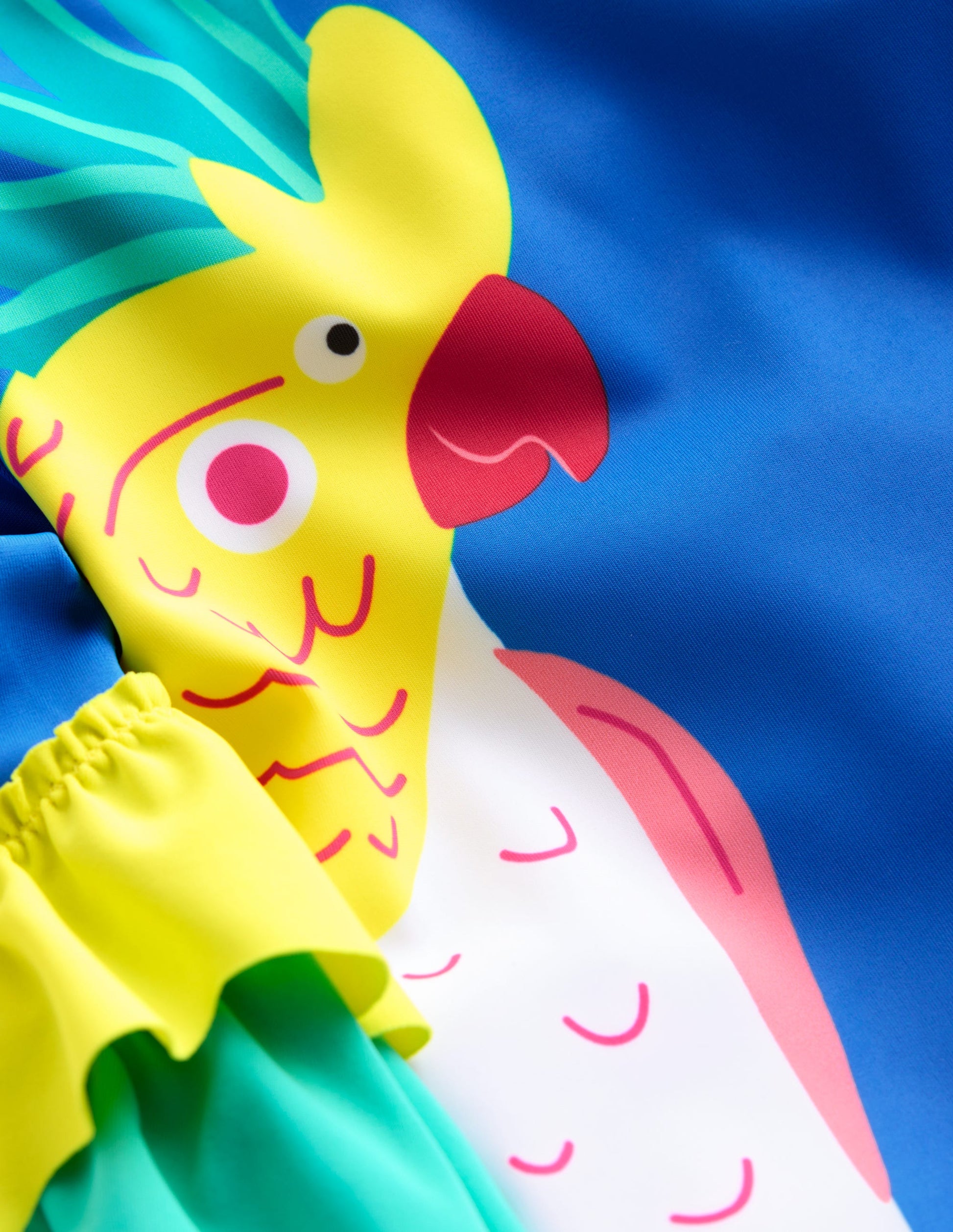 Badeshirt-Set mit Applikation-Azurblau Papageien-4