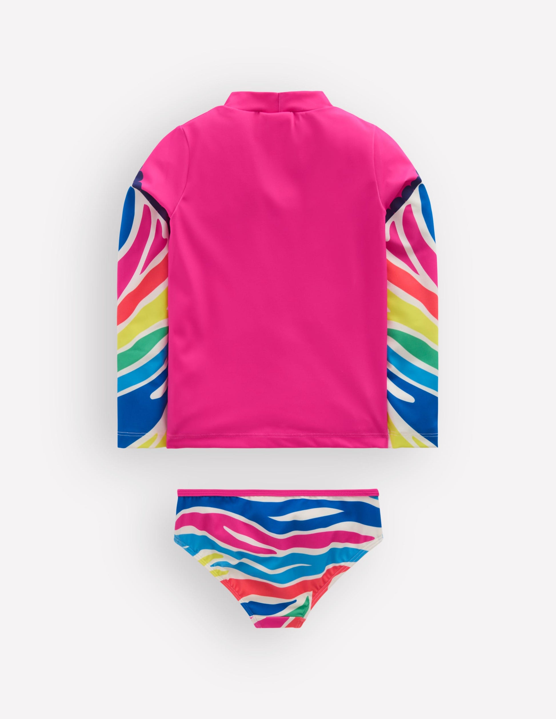 Ensemble avec haut de plage à appliqué-Zèbre rose framboise-2