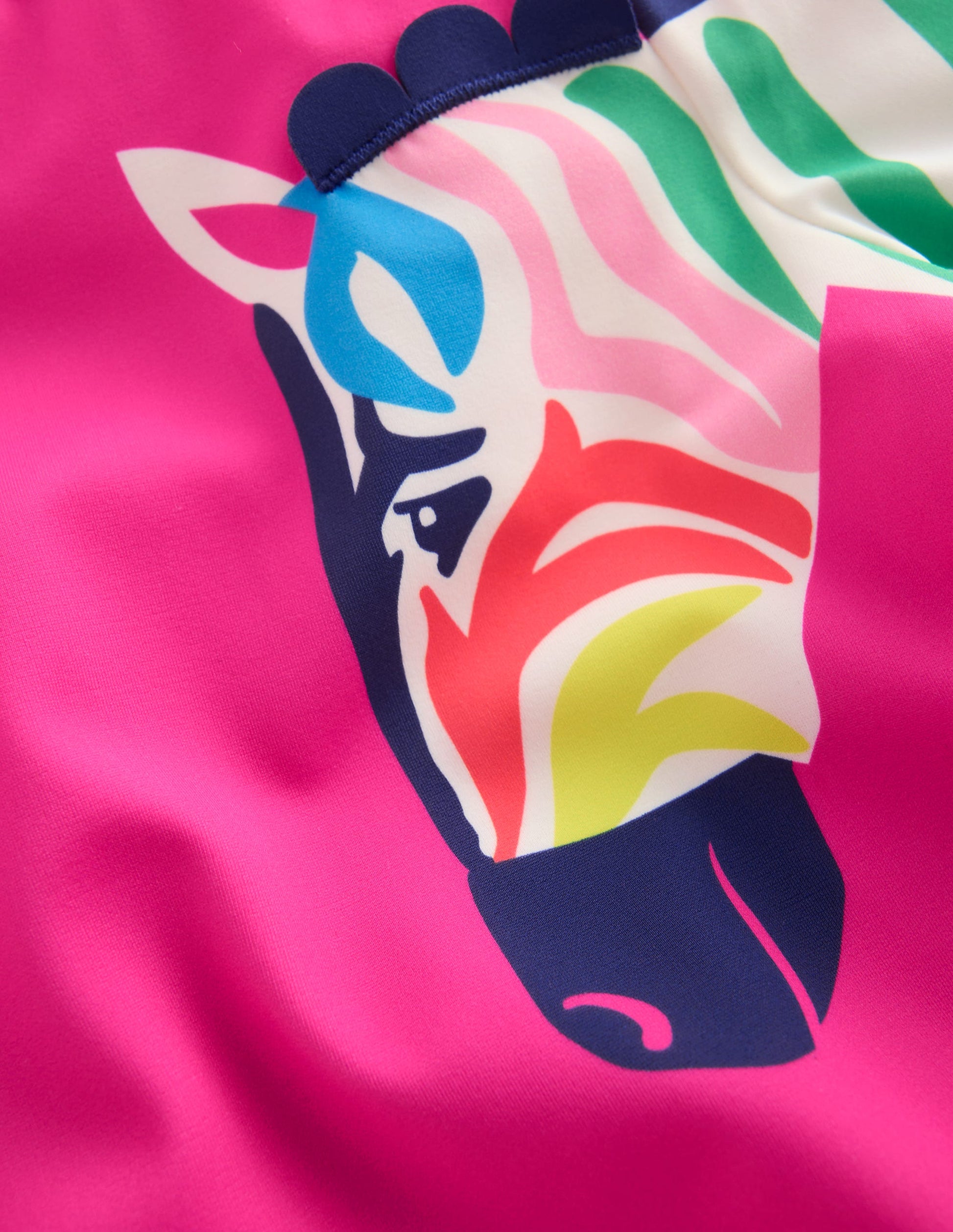 Ensemble avec haut de plage à appliqué-Zèbre rose framboise-3