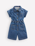 Bestickter Spielanzug-Medium Vintage Denim Bestickt