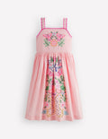 Sommerkleid mit Logo-Kreiderosa