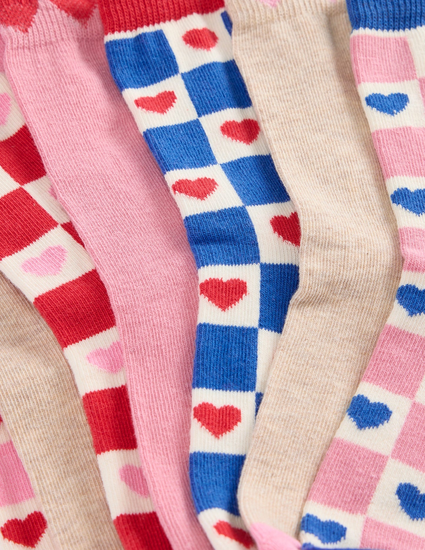 7 paires de chaussettes-Cœurs