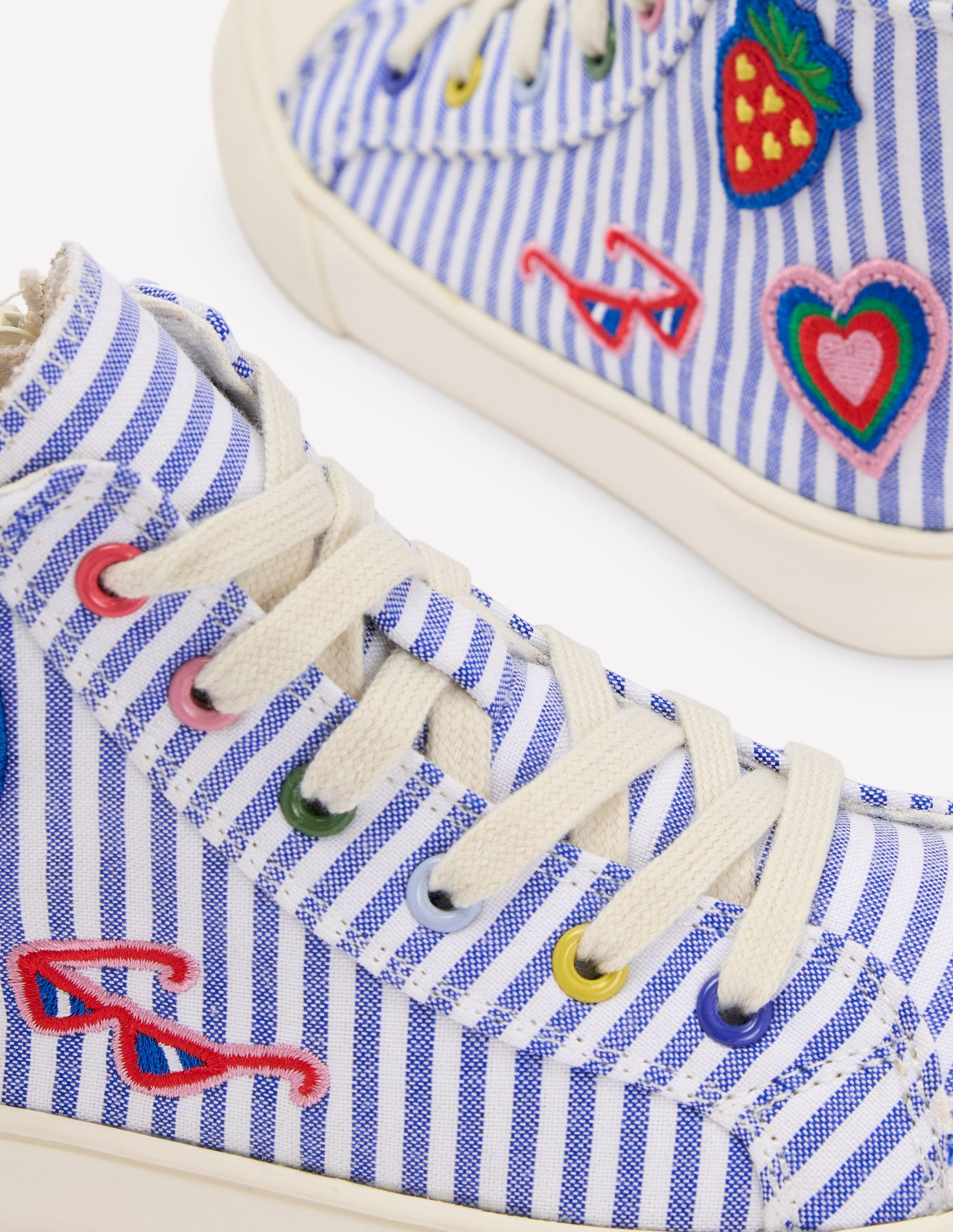 Baskets montantes en toile-Écussons-3