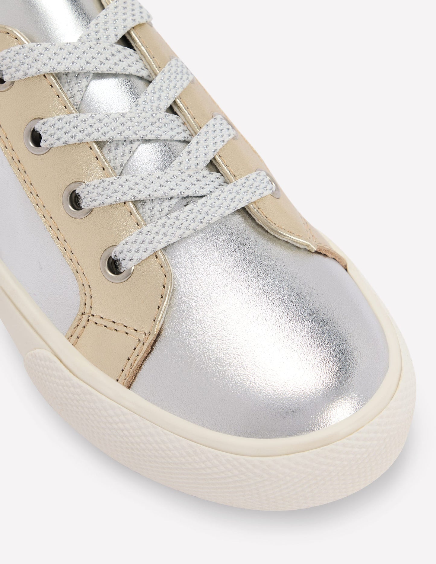 Leather Metallic Low Tops-Metallic