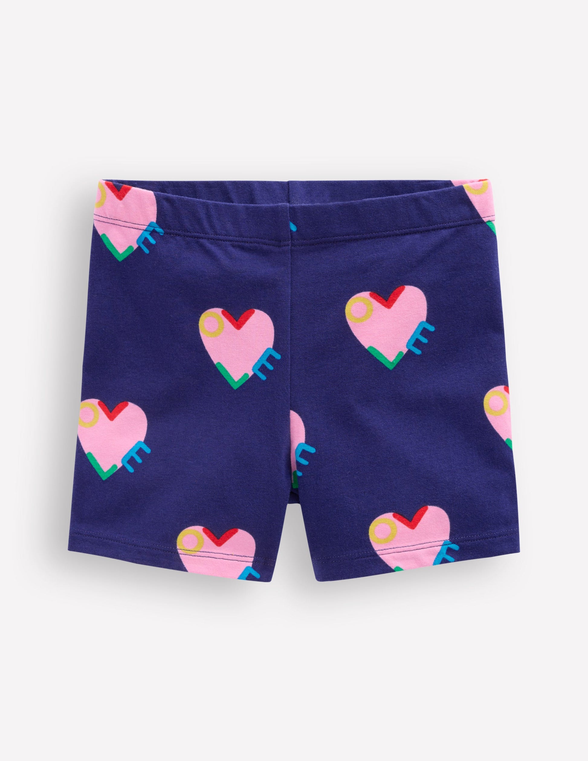 Short pour faire la roue-Motif Love Hearts bleu marine-2