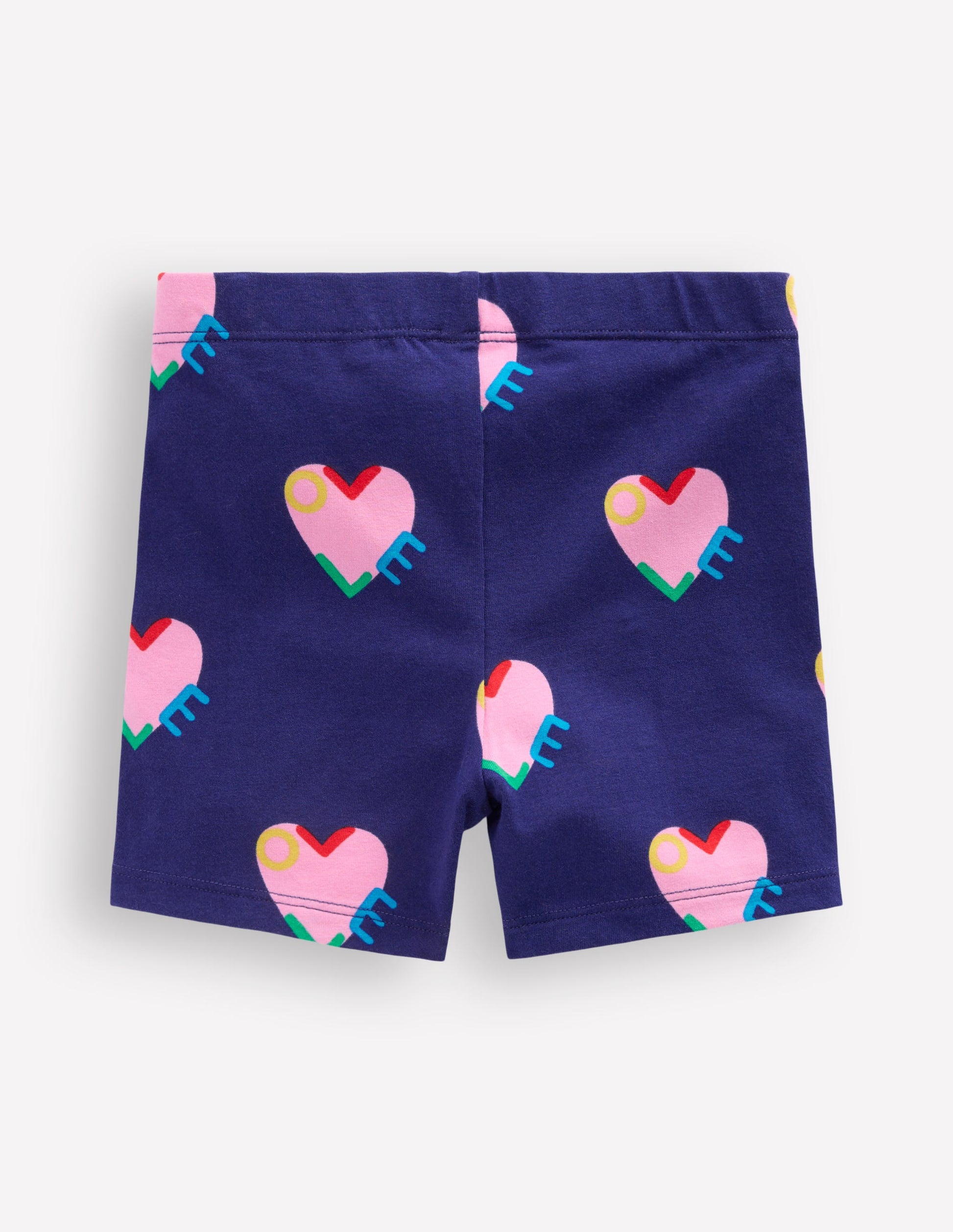 Short pour faire la roue-Motif Love Hearts bleu marine-3