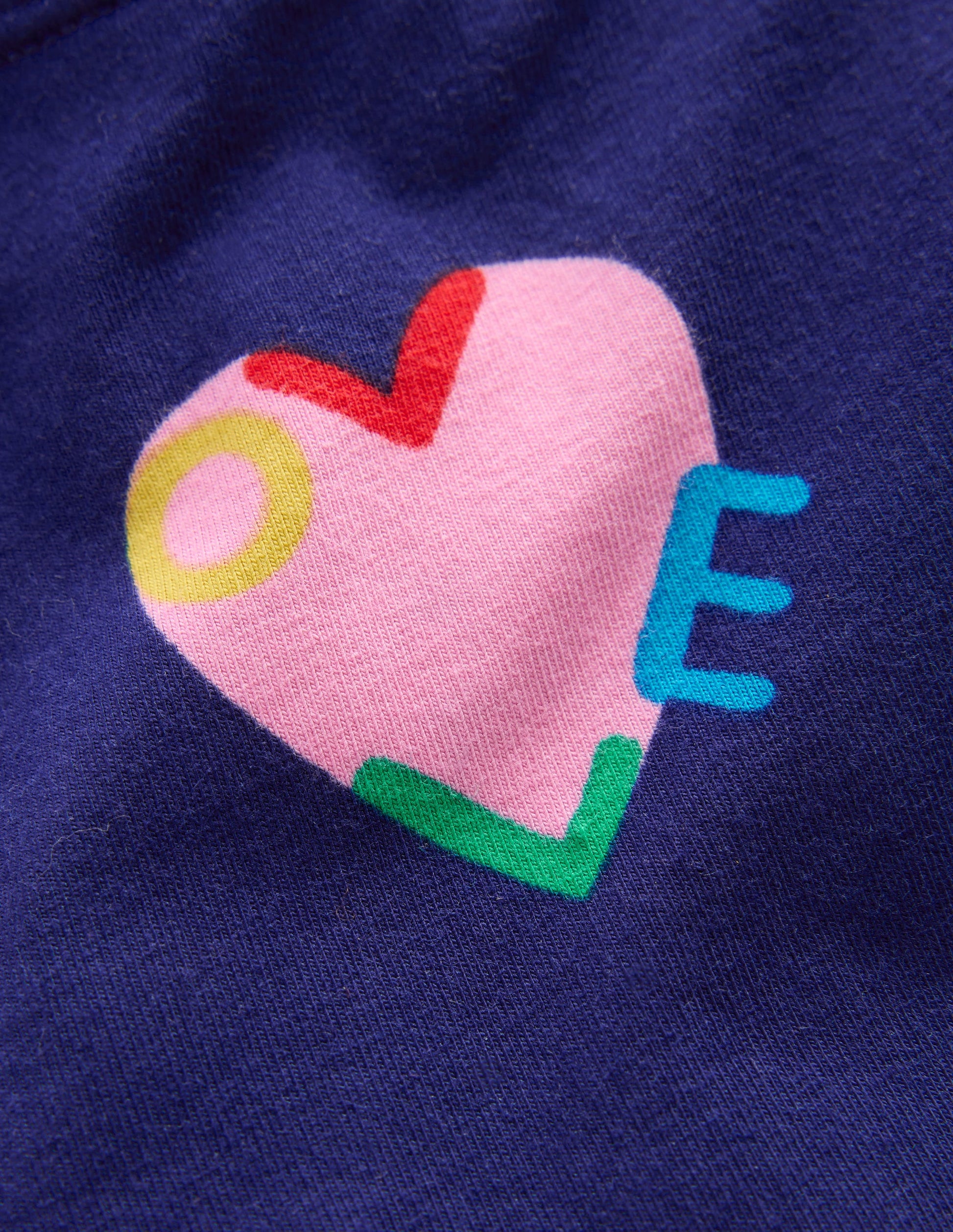 Short pour faire la roue-Motif Love Hearts bleu marine-4