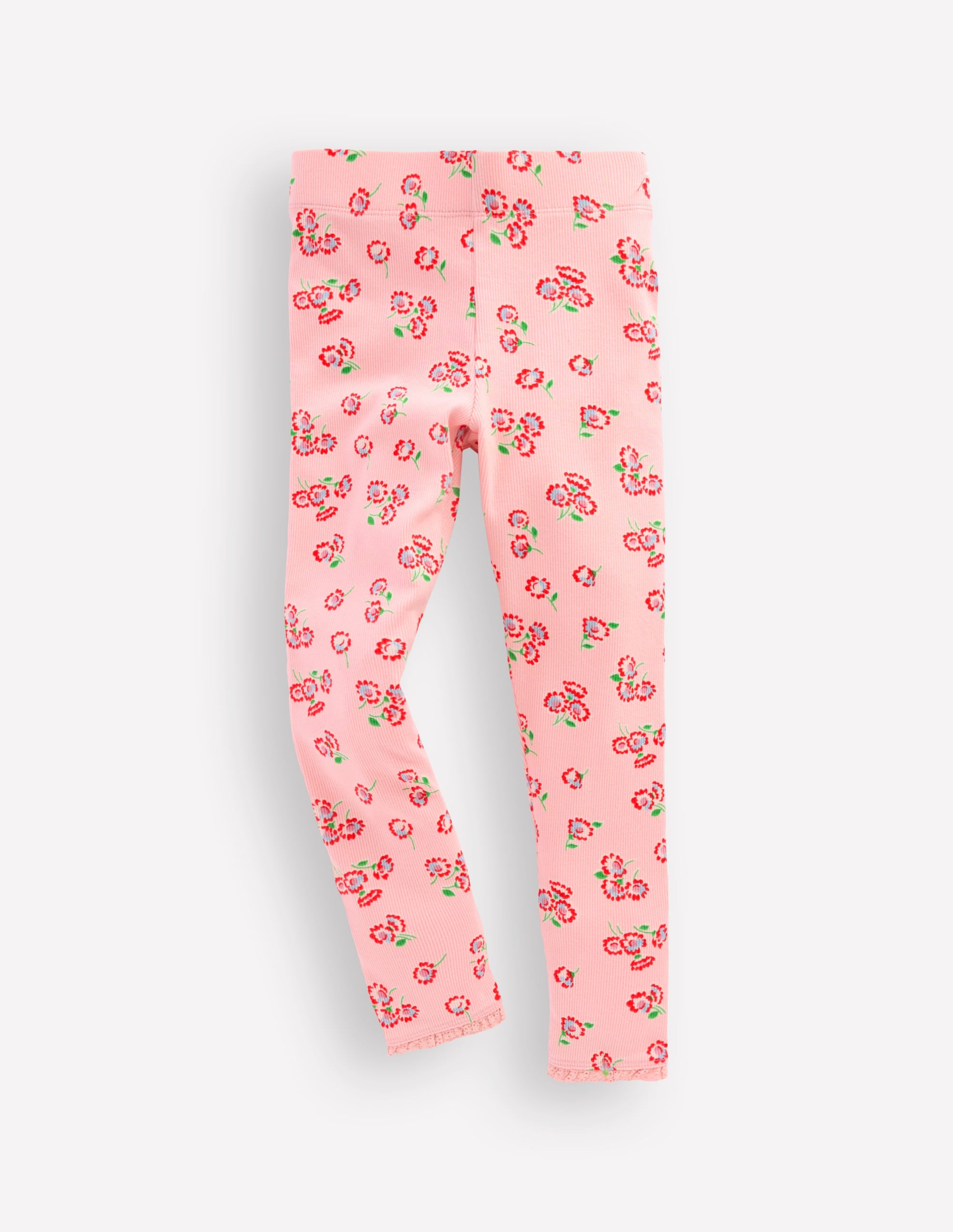 Gerippte Leggings-Kreiderosa Gänseblümchen - Image 1