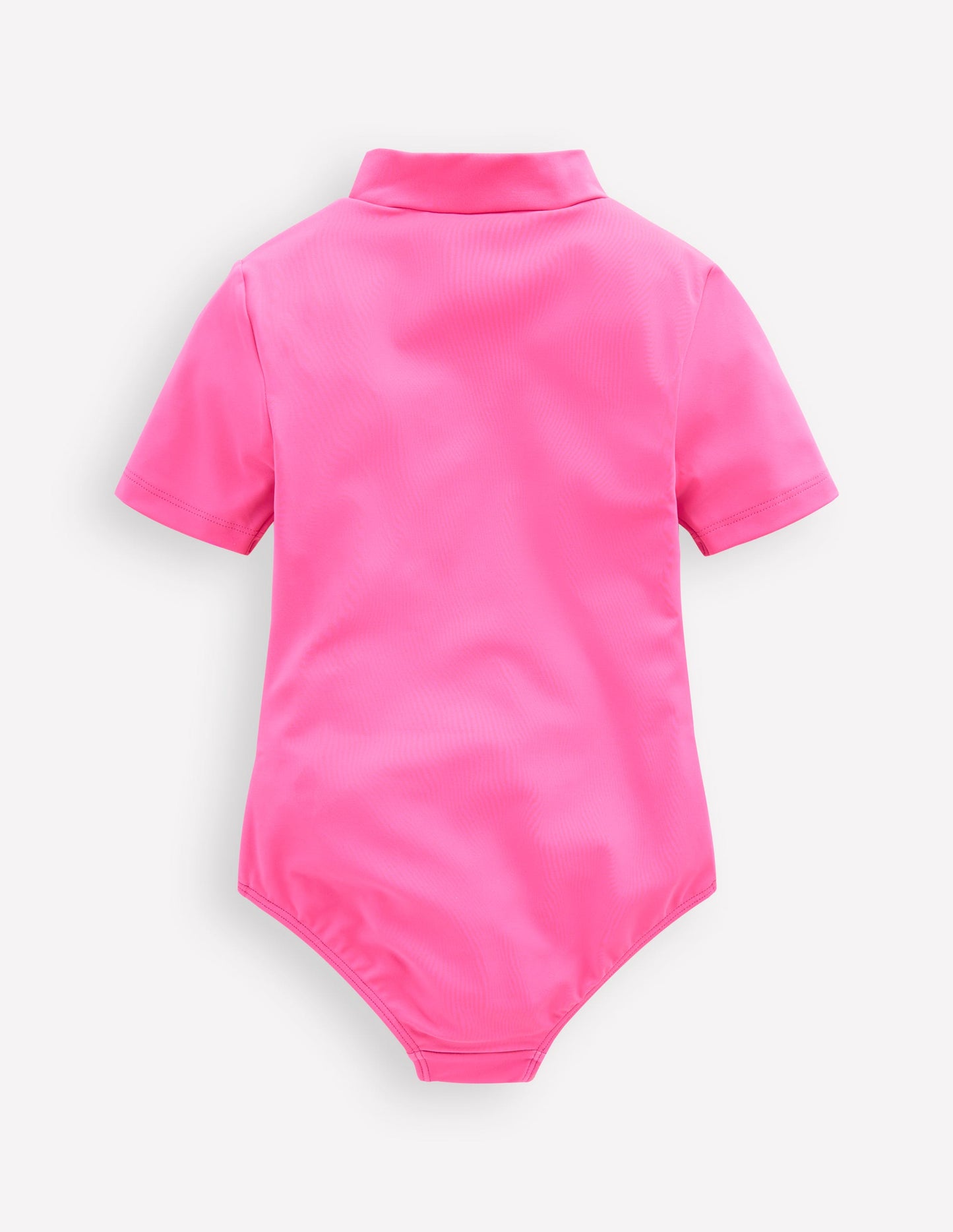 Maillot de bain à manches courtes-Motif Sixties Sunrise rouge cannelle