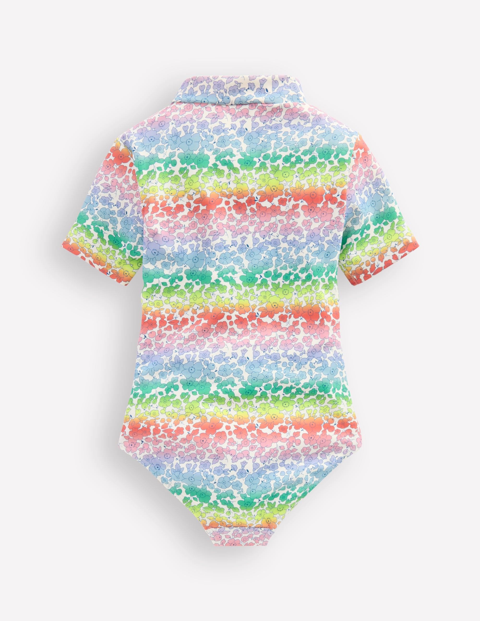 Maillot de bain à manches courtes-Lit de fleurs dégradé arc-en-ciel - Image 2