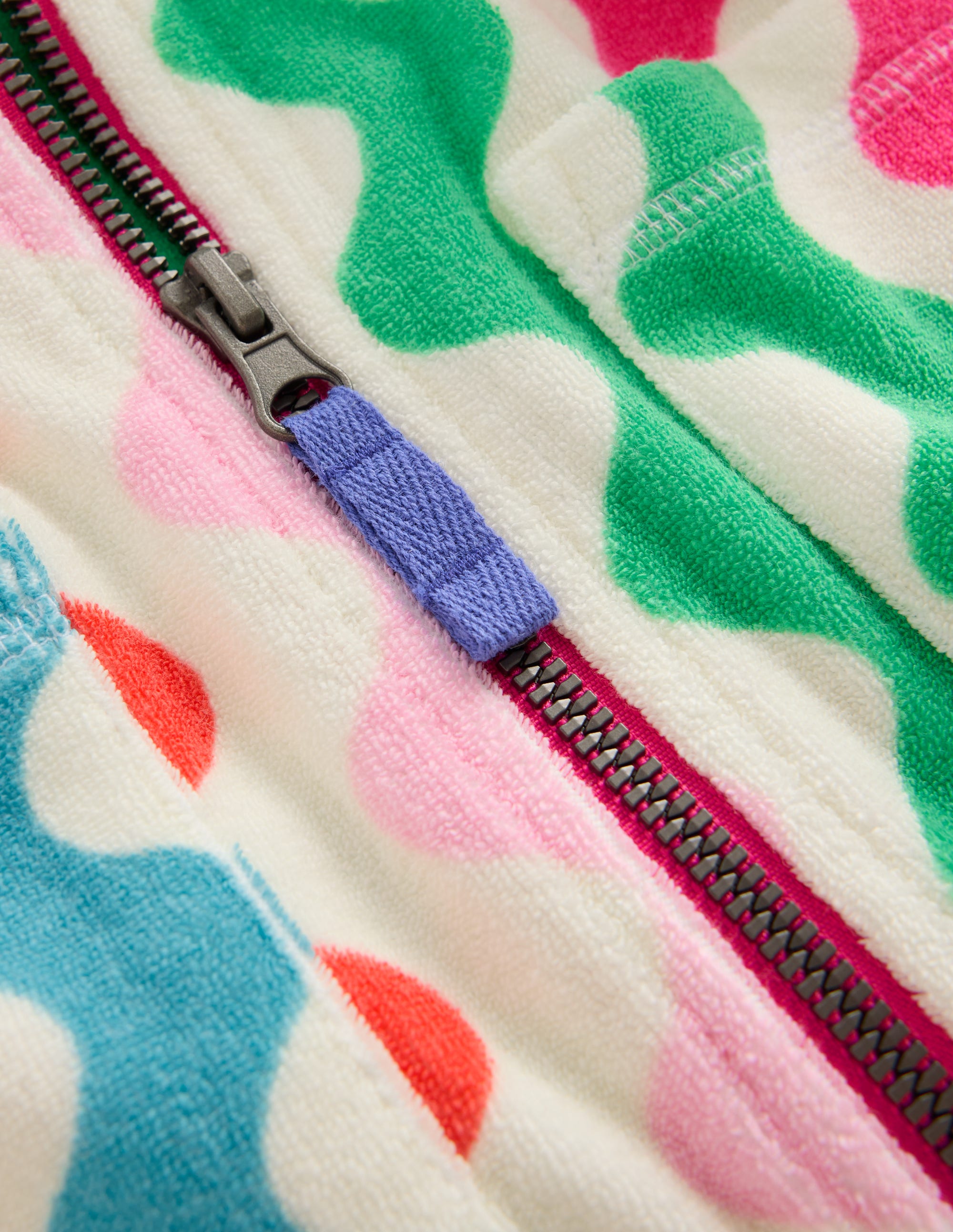 Romie Frottee-Badeponcho mit Reißverschluss-Bunt, Regenbogen-Welle - Image 3