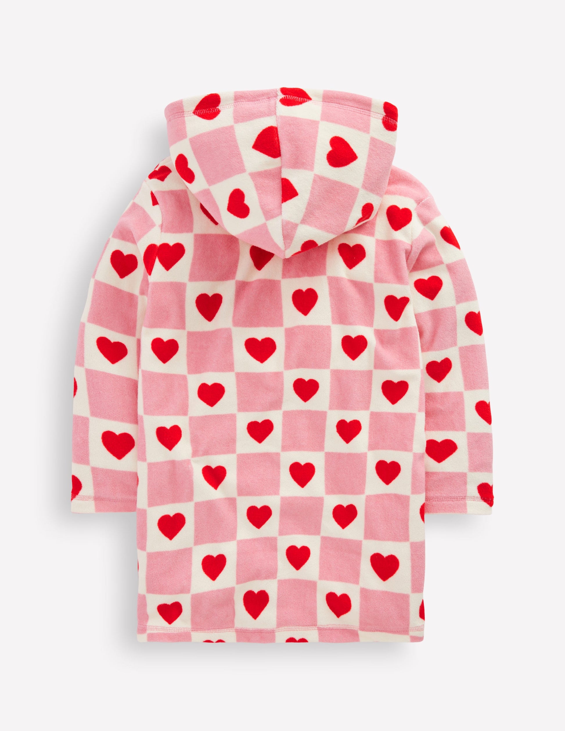 Poncho en éponge Romie à fermeture zippée-Motif Heart Stamp rose chewing-gum-3