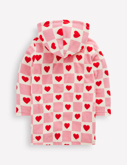 Poncho en éponge Romie à fermeture zippée-Motif Heart Stamp rose chewing-gum-3