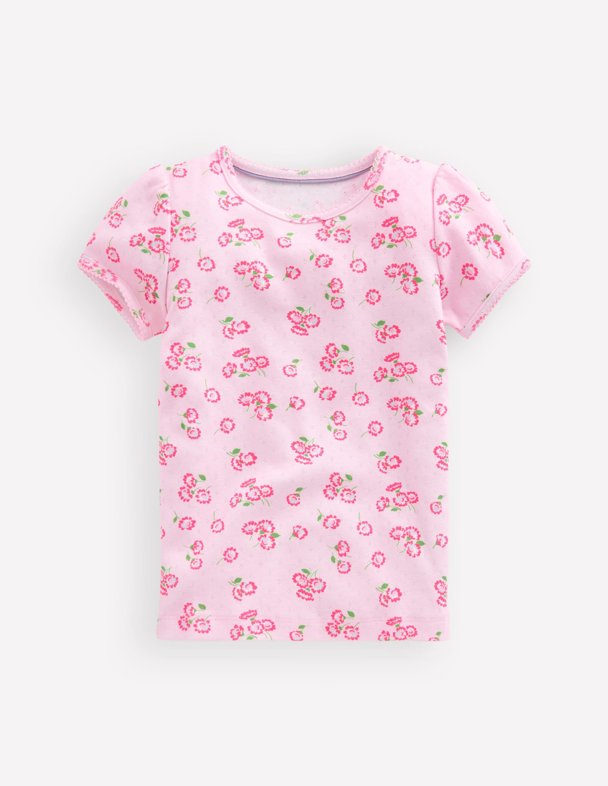 Kurzärmliges Pointelle-Oberteil-Lotus Gänseblümchen - Image 1