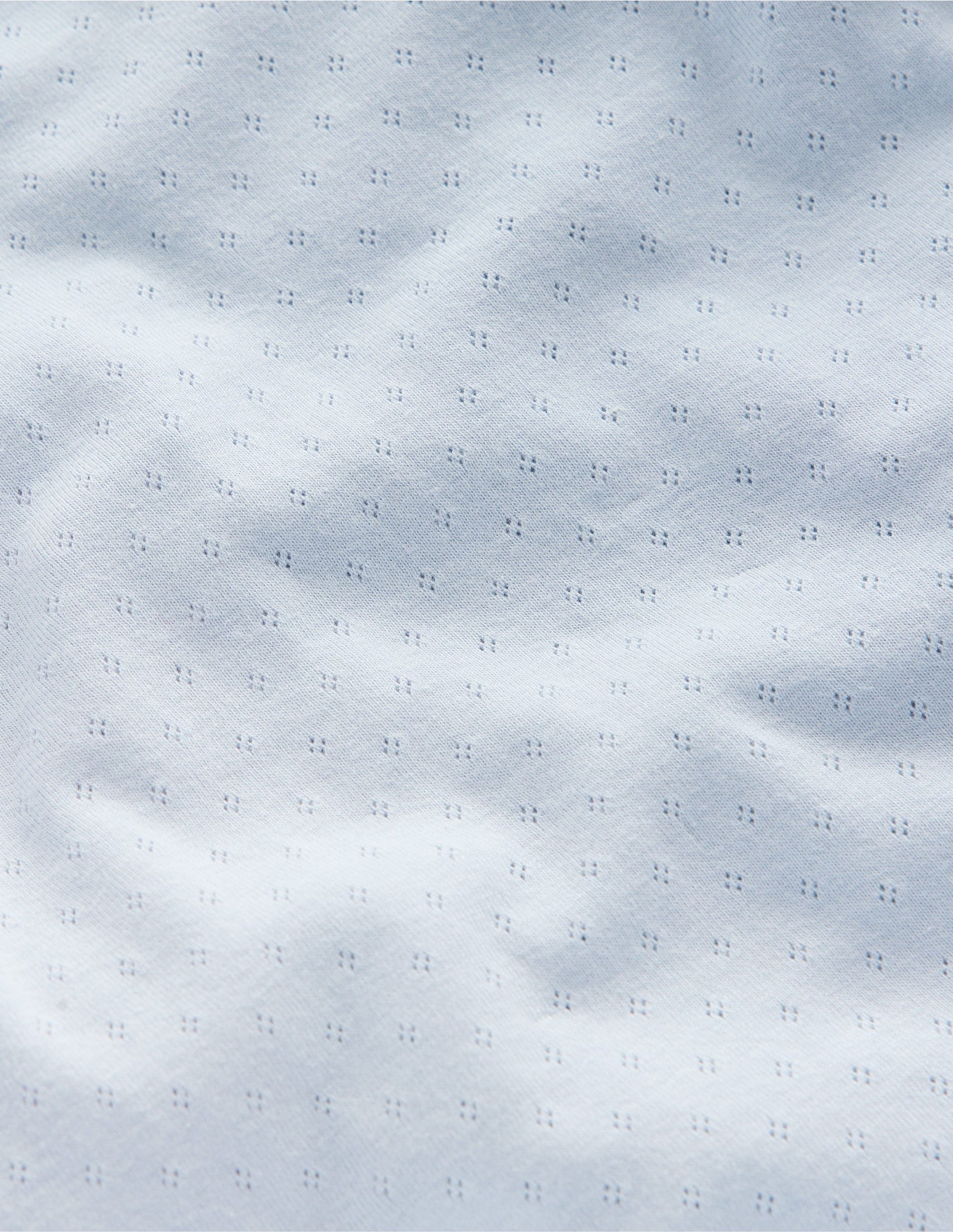 Kurzärmliges Pointelle-Oberteil-Blau-3