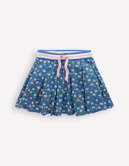 Plissierter Jersey-Skort-Blauhäher Gartenblume-1