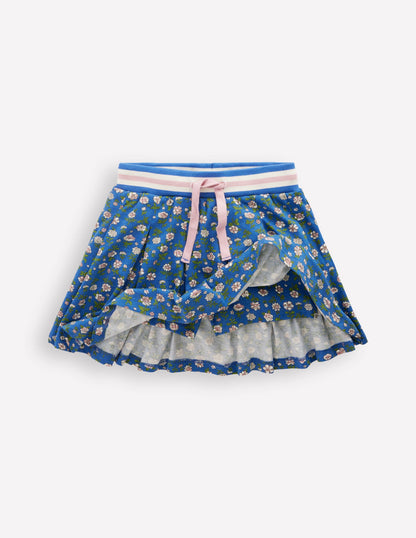 Plissierter Jersey-Skort-Blauhäher Gartenblume-4