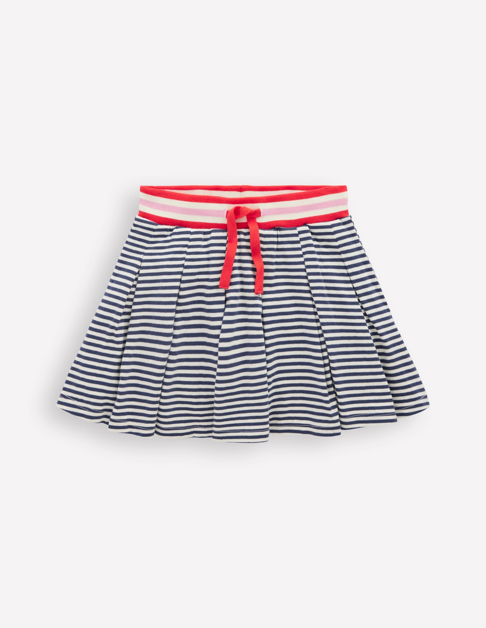 Plissierter Jersey-Skort-Dunkelblau/Streifen - Image 2
