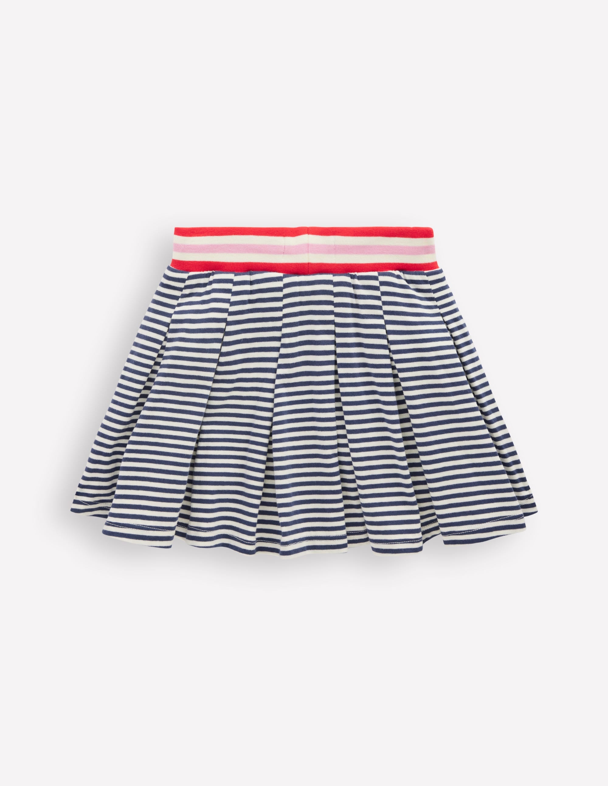 Plissierter Jersey-Skort-Dunkelblau/Streifen - Image 3