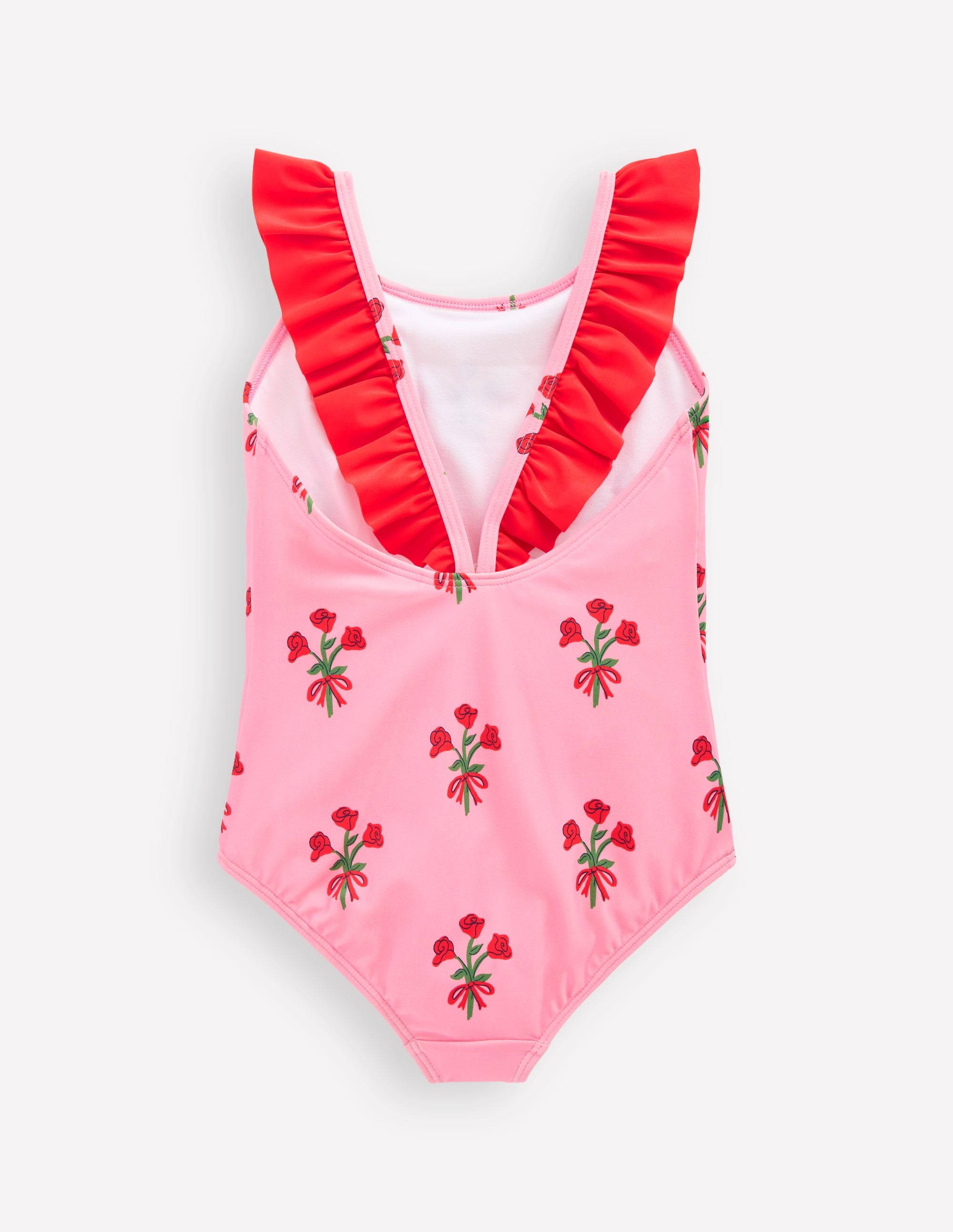 Hallie Badeanzug mit Rüschenträgern-Kaugummirosa Kleiner Blumenstrauß - Image 2
