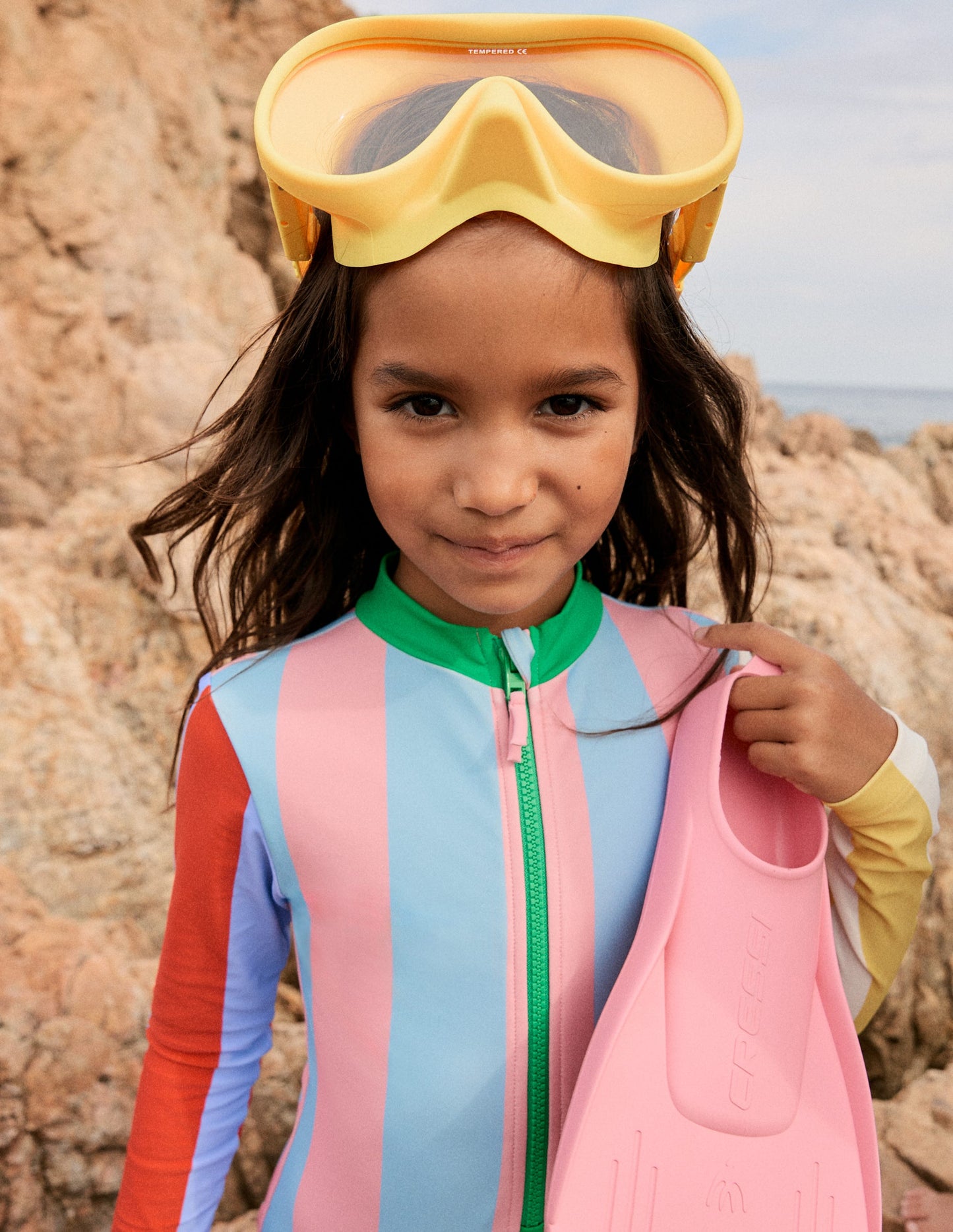 Badeanzug mit langen Ärmeln-Kuddelmuddel Streifen