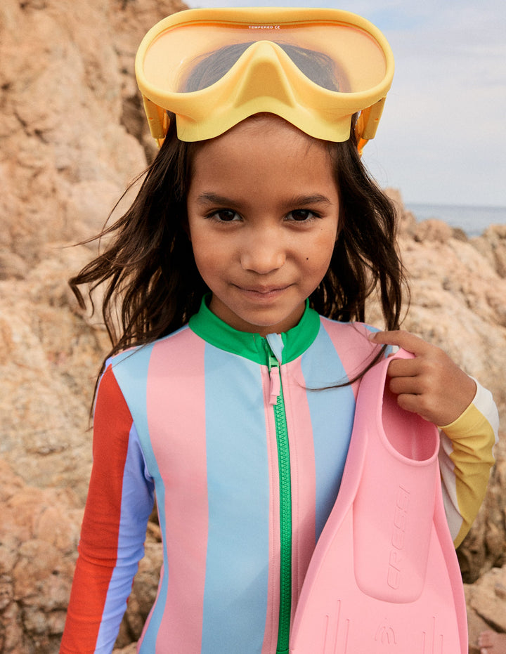 Badeanzug mit langen Ärmeln-Kuddelmuddel Streifen