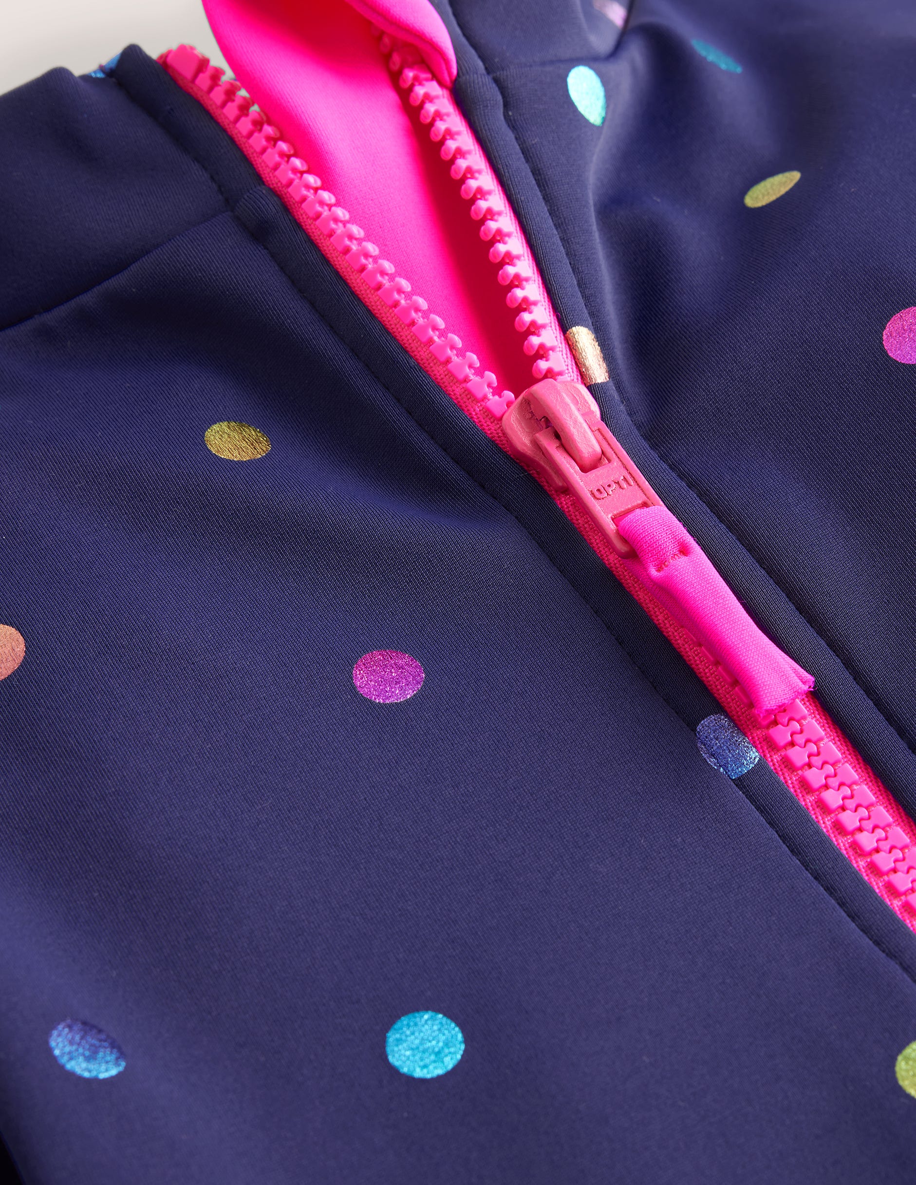 Maillot de bain à manches longues-Confettis métallisés arc-en-ciel bleu marine - Image 3