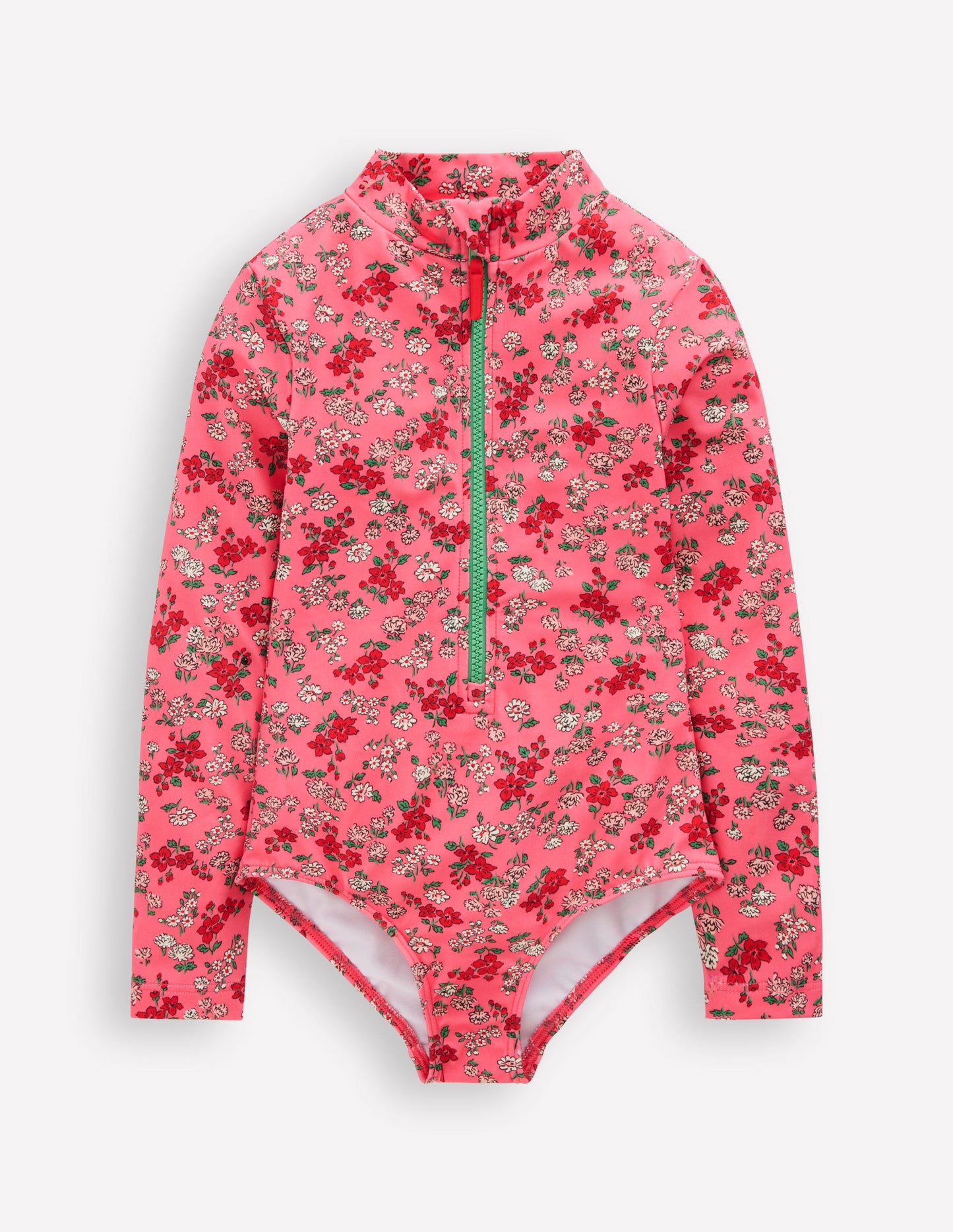 Maillot de bain à manches longues-Motif Meadow Floral rose saumon