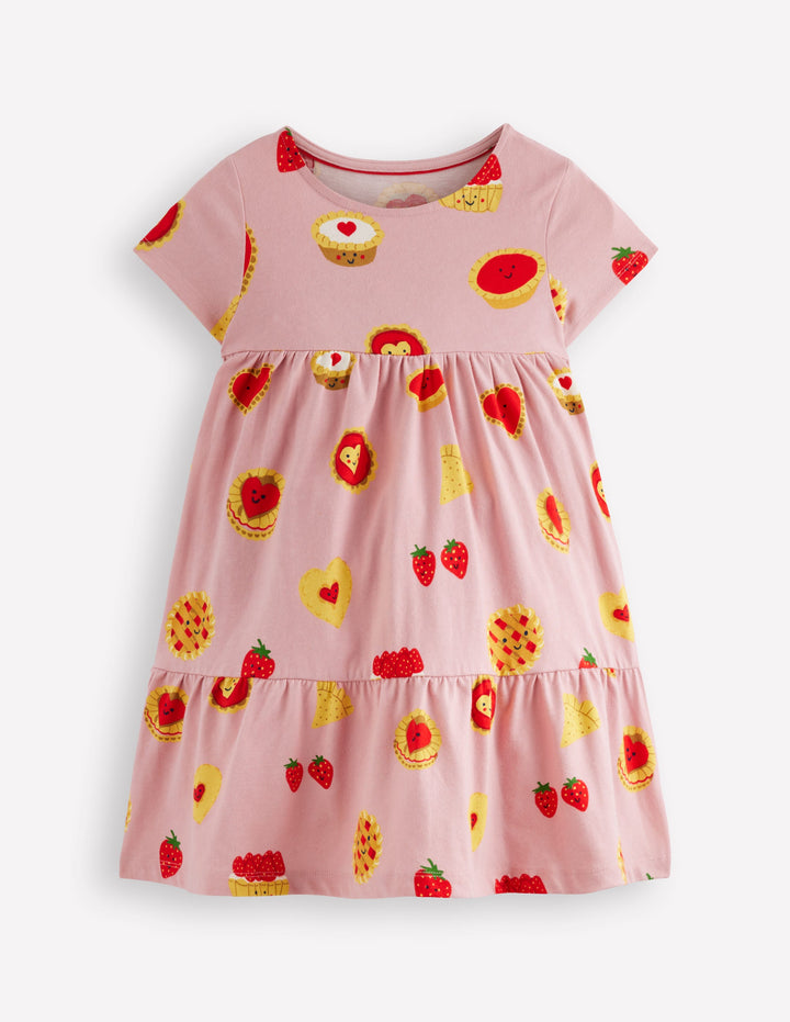 Ariel Jerseykleid zum Herumwirbeln-Vintage-Rosa Süße Leckereien