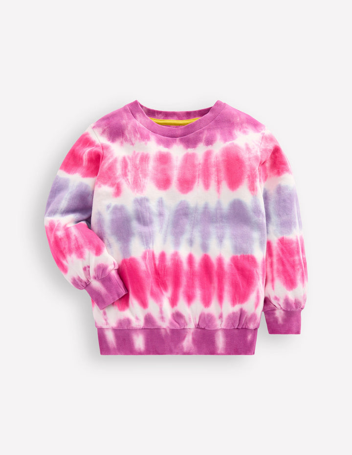 Printed Sweatshirt-Pink Tie Dye
