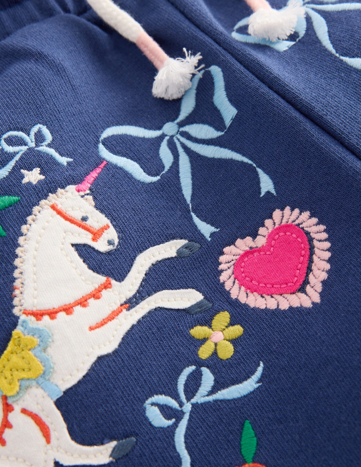 Bobbie Jogginghose mit Applikationen-Navy, Einhörner