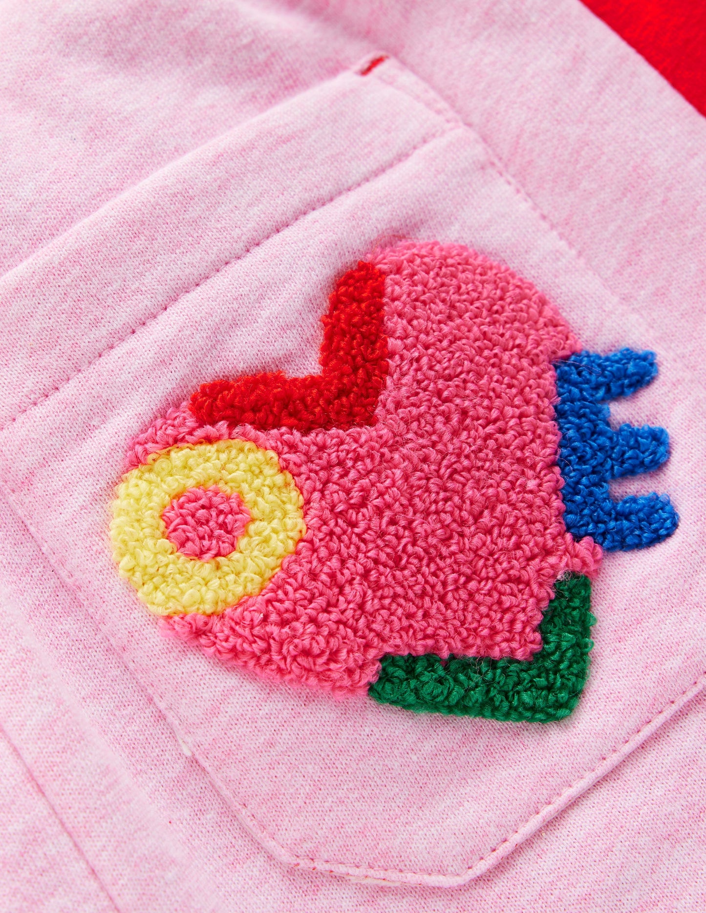 Bobbie Jogginghose mit Applikationen-Pink Meliert Love