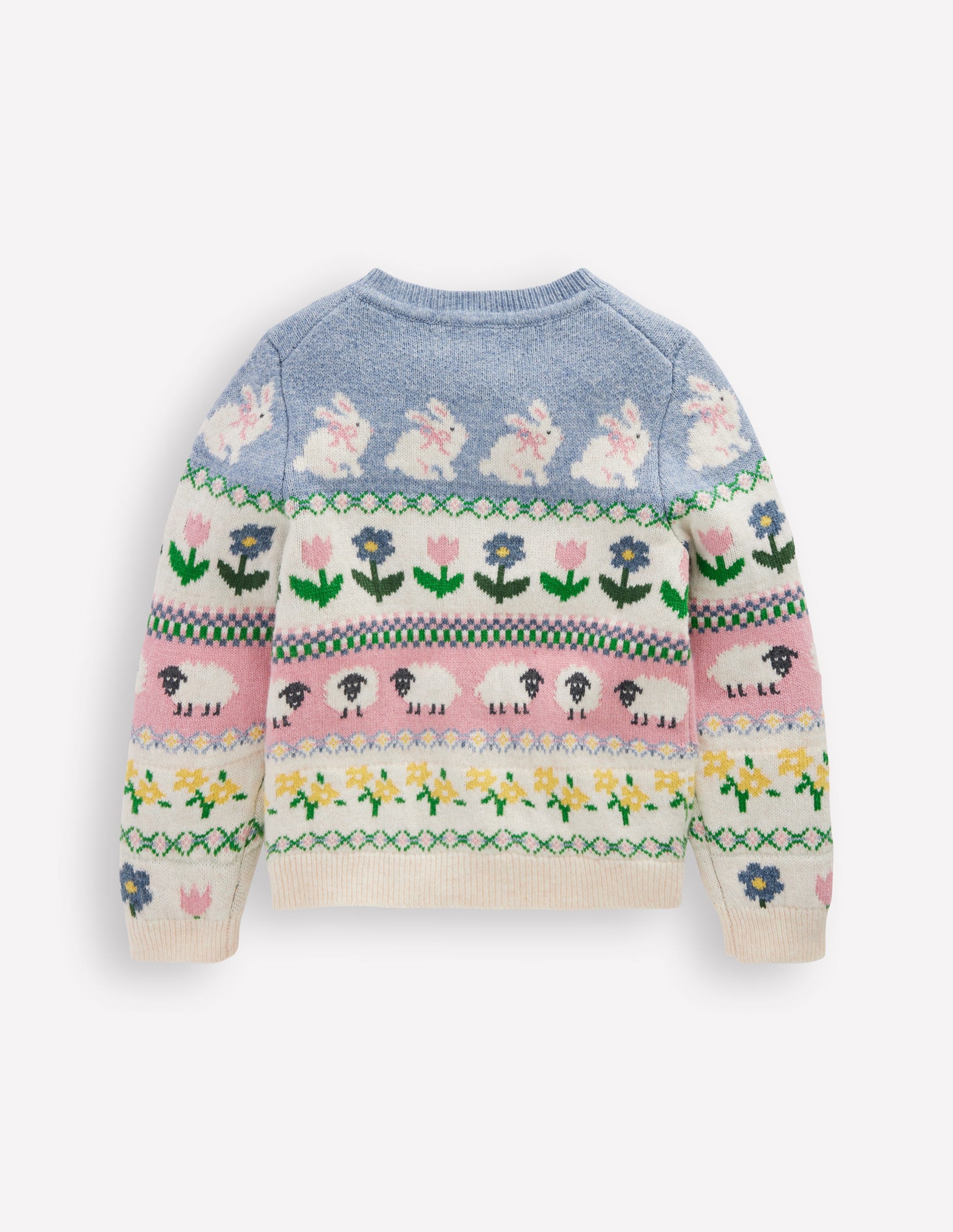 Edie Fair-Isle-Strickjacke-Gletscherblau Hase Fair-Isle-Muster-3