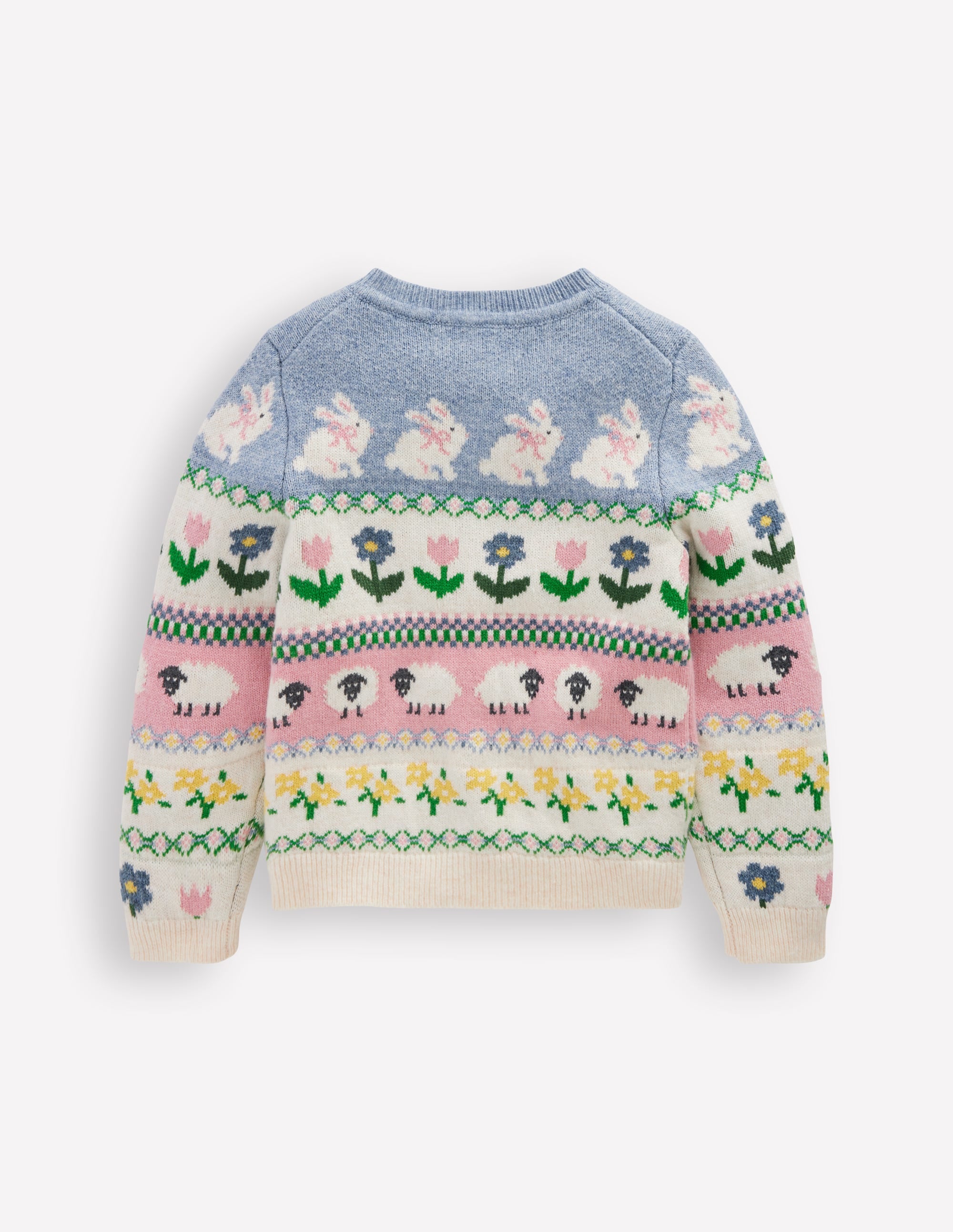 Edie Fair-Isle-Strickjacke-Gletscherblau Hase Fair-Isle-Muster - Image 3