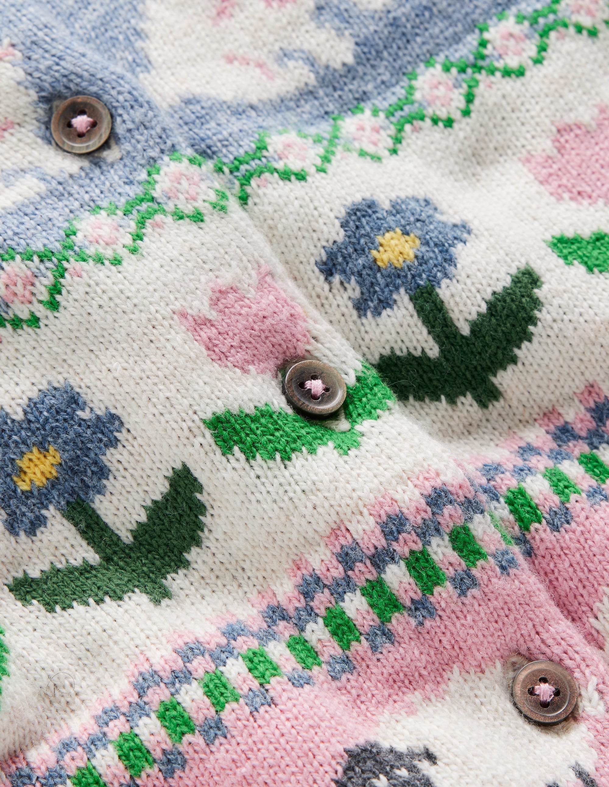 Edie Fair-Isle-Strickjacke-Gletscherblau Hase Fair-Isle-Muster - Image 4
