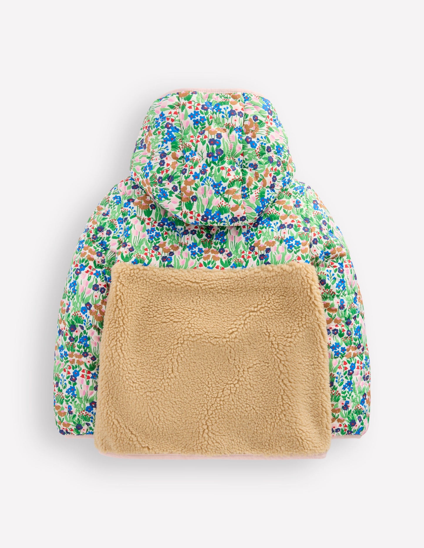 Janie Jacke aus Teddyfell-Mix-Blau Frühlingsblumenbeet