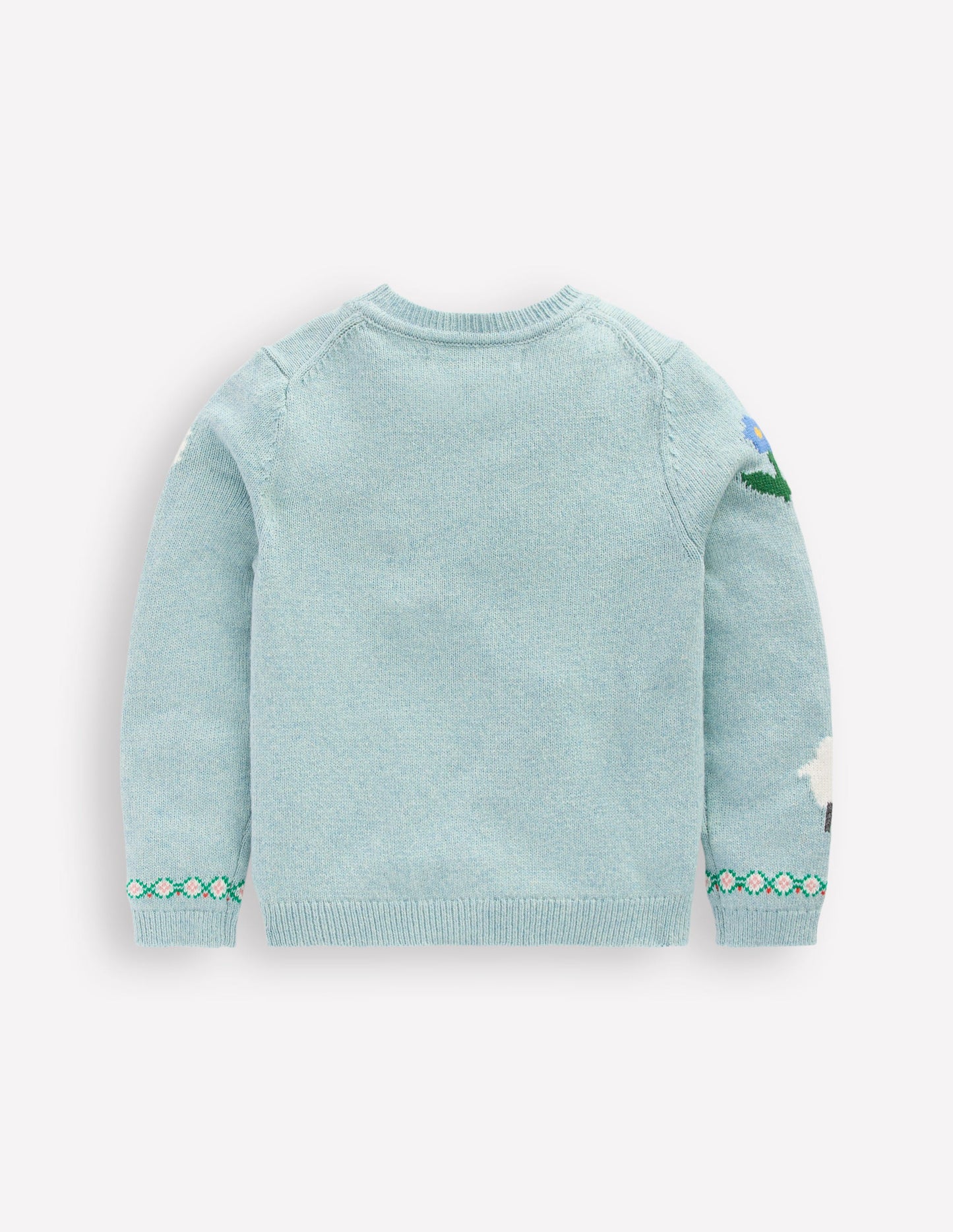 Fun Logo Cardigan-Georgian Blue Easter Motifs