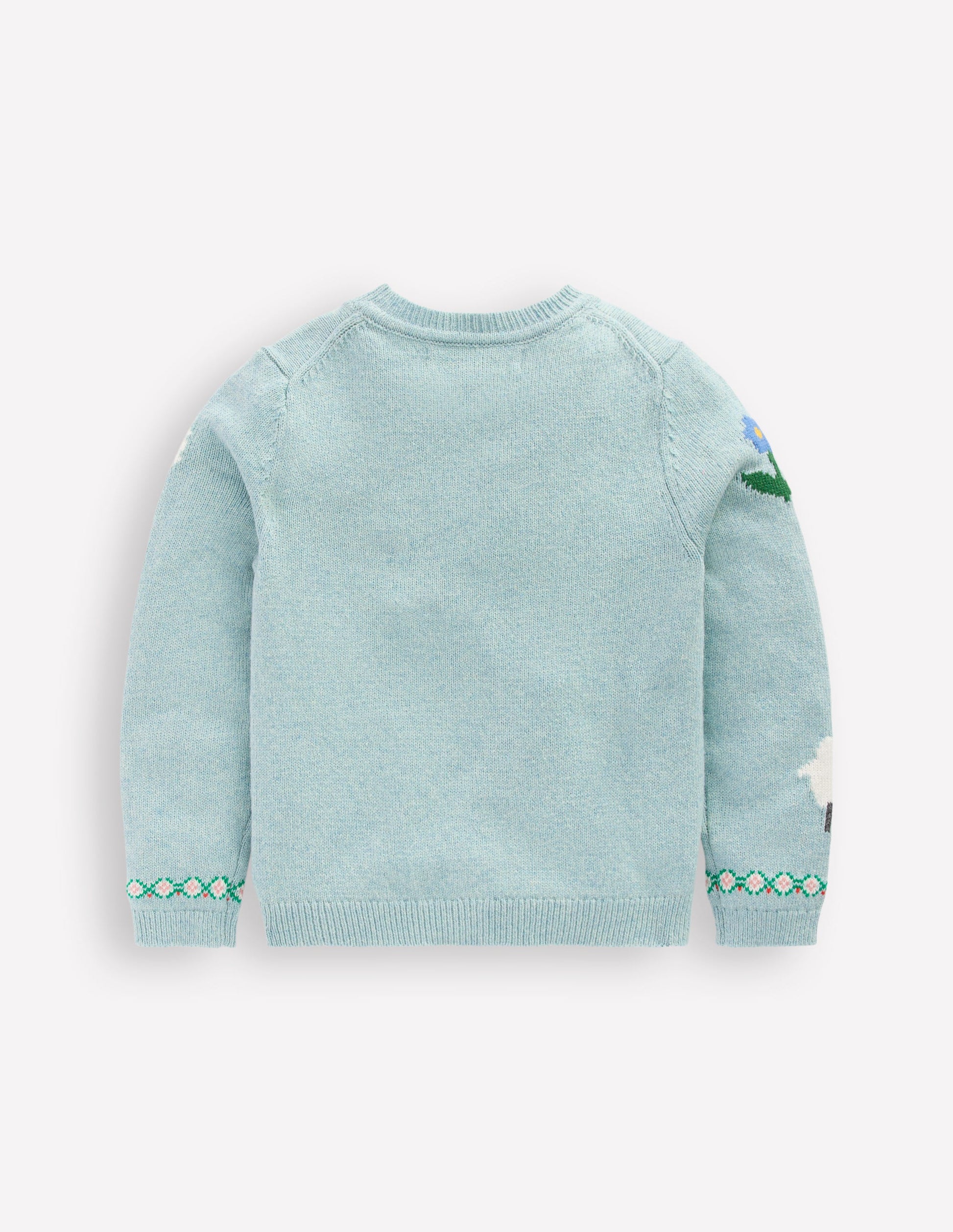 Fun Logo Cardigan-Georgian Blue Easter Motifs-3