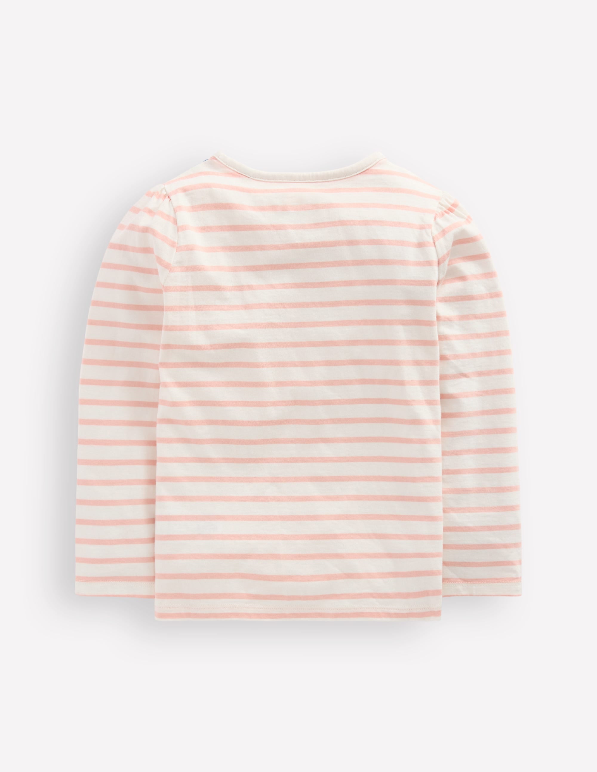 Langarmshirt mit Puffärmeln und Applikation-Lotus Halskette Streifen - Image 2