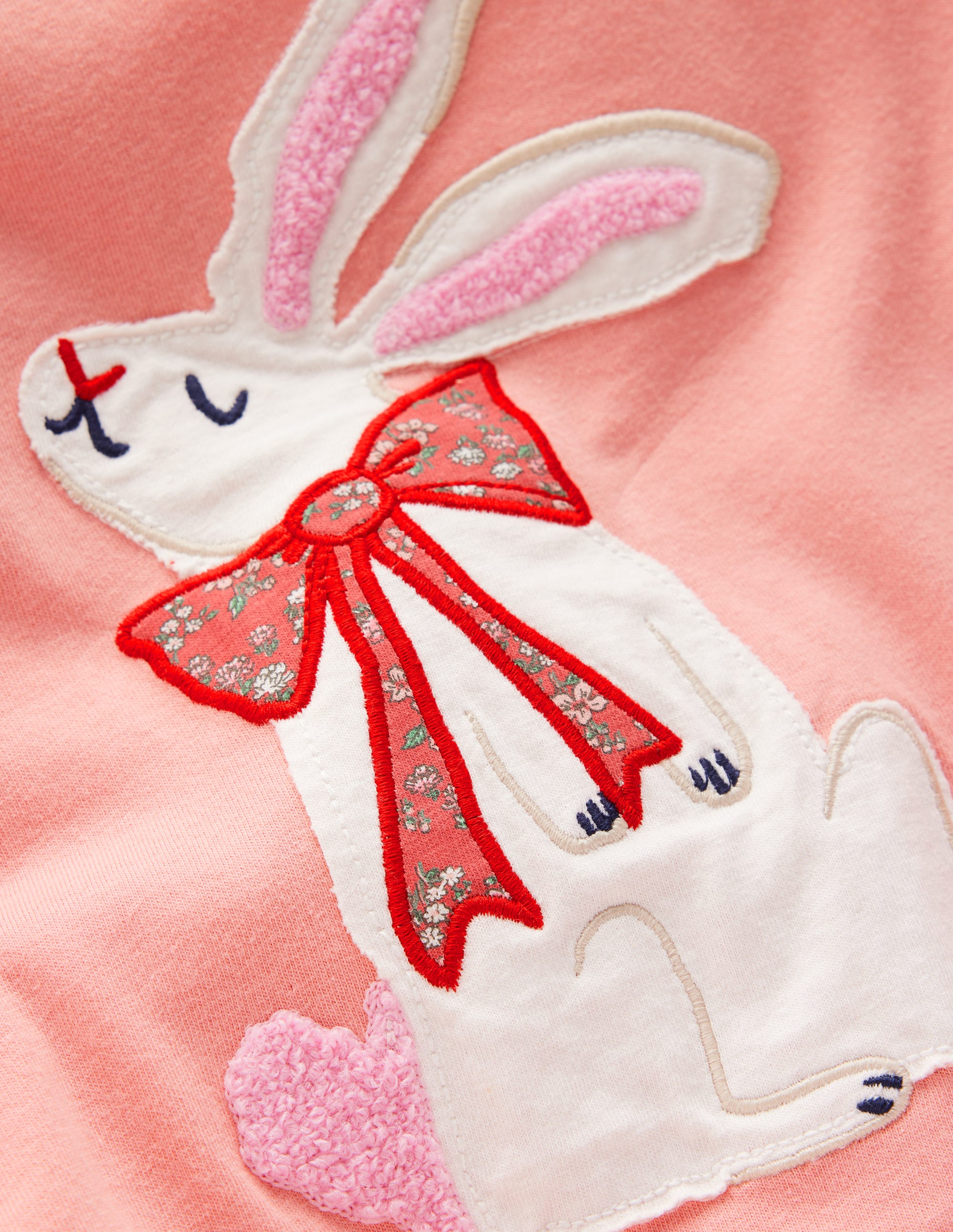 Langarmshirt mit Puffärmeln und Applikation-Rosa, Häschen - Image 3