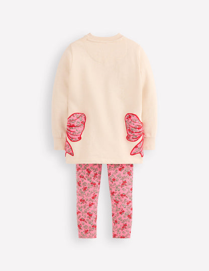 Ensemble avec tunique-sweat fun-Nœuds avoine chiné-2